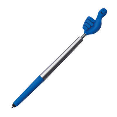 Livepac Office Kugelschreiber Touchpen Kugelschreiber / "Smile Hand" / Farbe: silber-blau