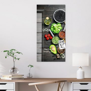 DEQORI Magnettafel 'Gesunde Nahrungsmittel', Whiteboard Pinnwand beschreibbar