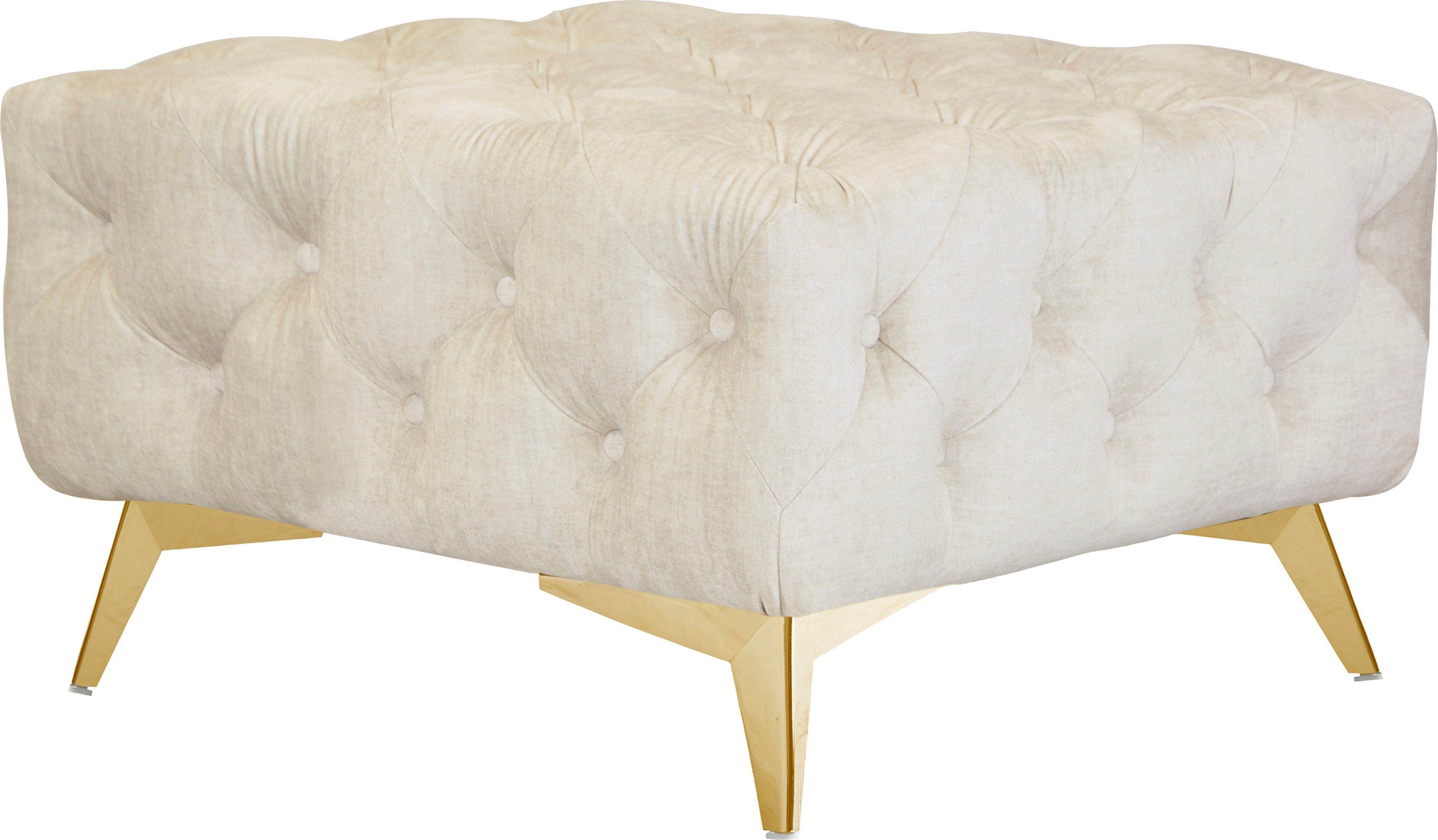 Home affaire Polsterhocker Glynis, aufwändige Knopfheftung, moderne Chesterfield Optik, Fußfarbe wählbar