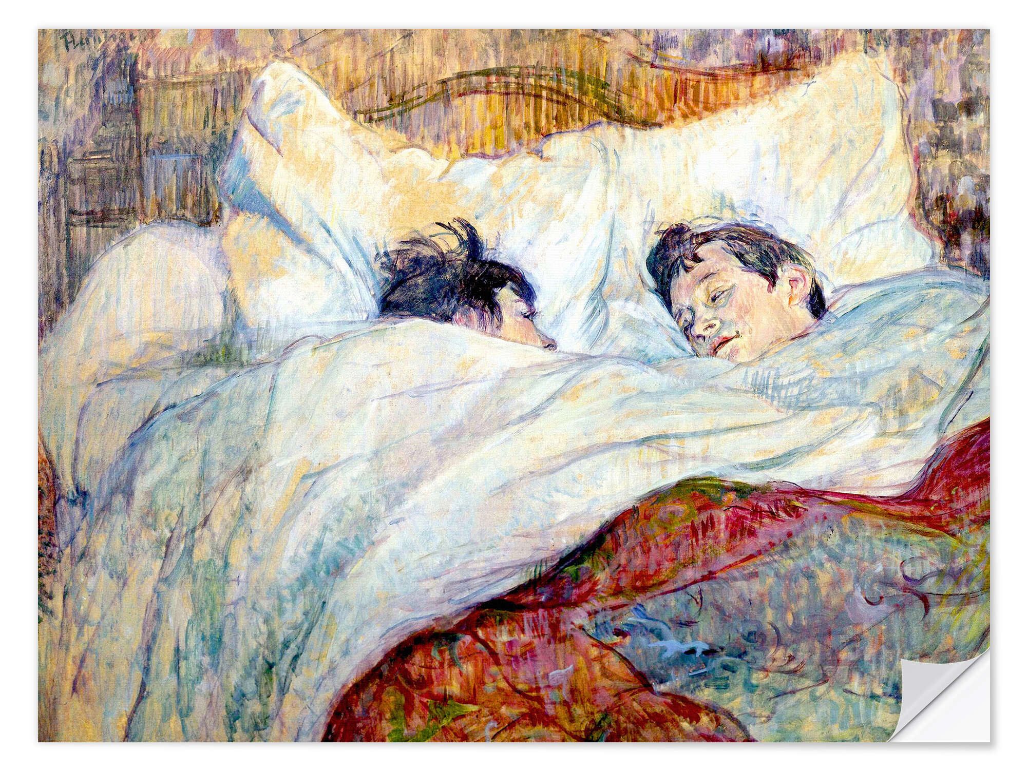 Posterlounge Wandfolie Henri de Toulouse-Lautrec, Das Bett, 1893, Schlafzimmer Malerei