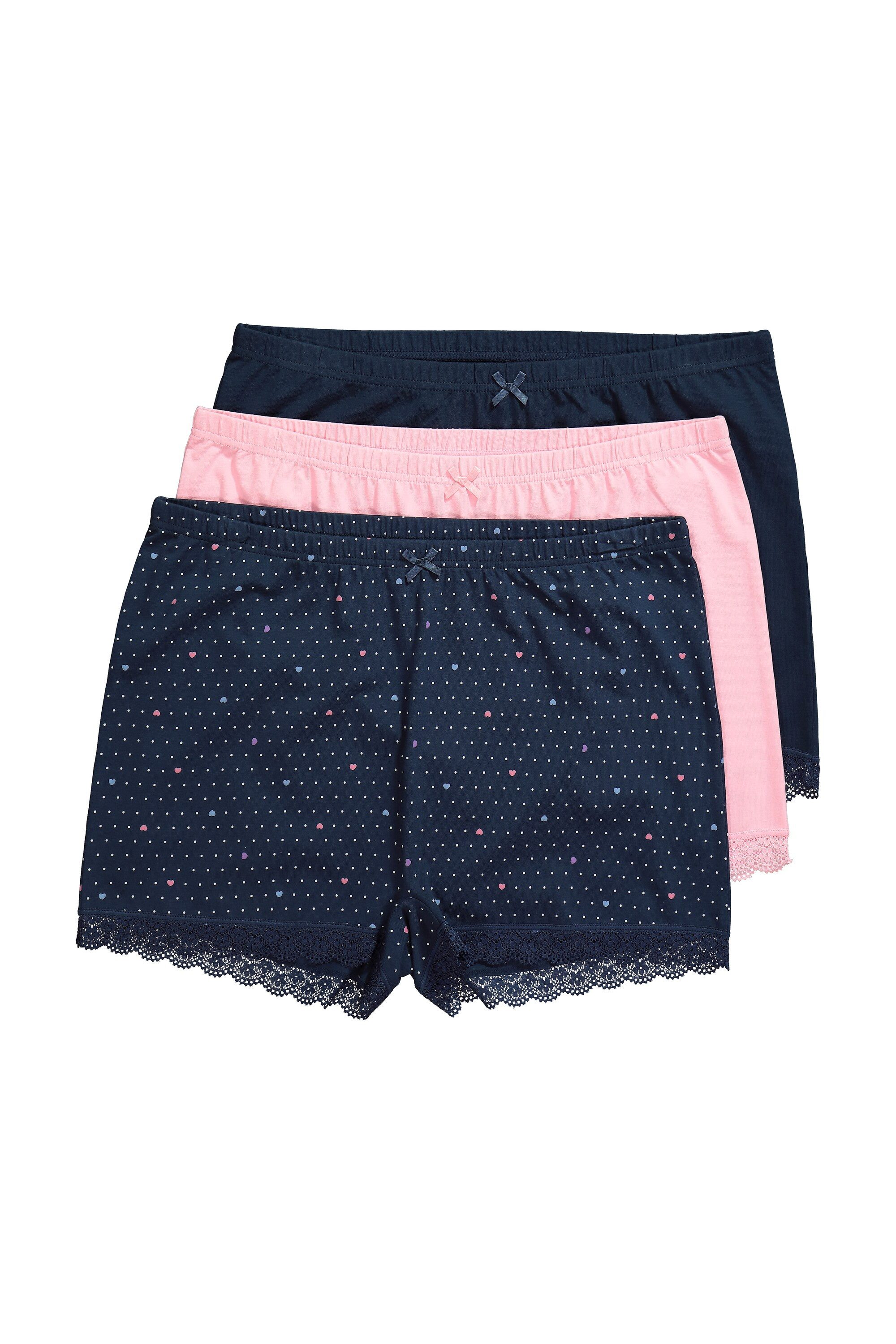Ulla Popken Panty Pantys 3er-Pack Herzen/einfarbig kurzer Beinansatz günstig online kaufen