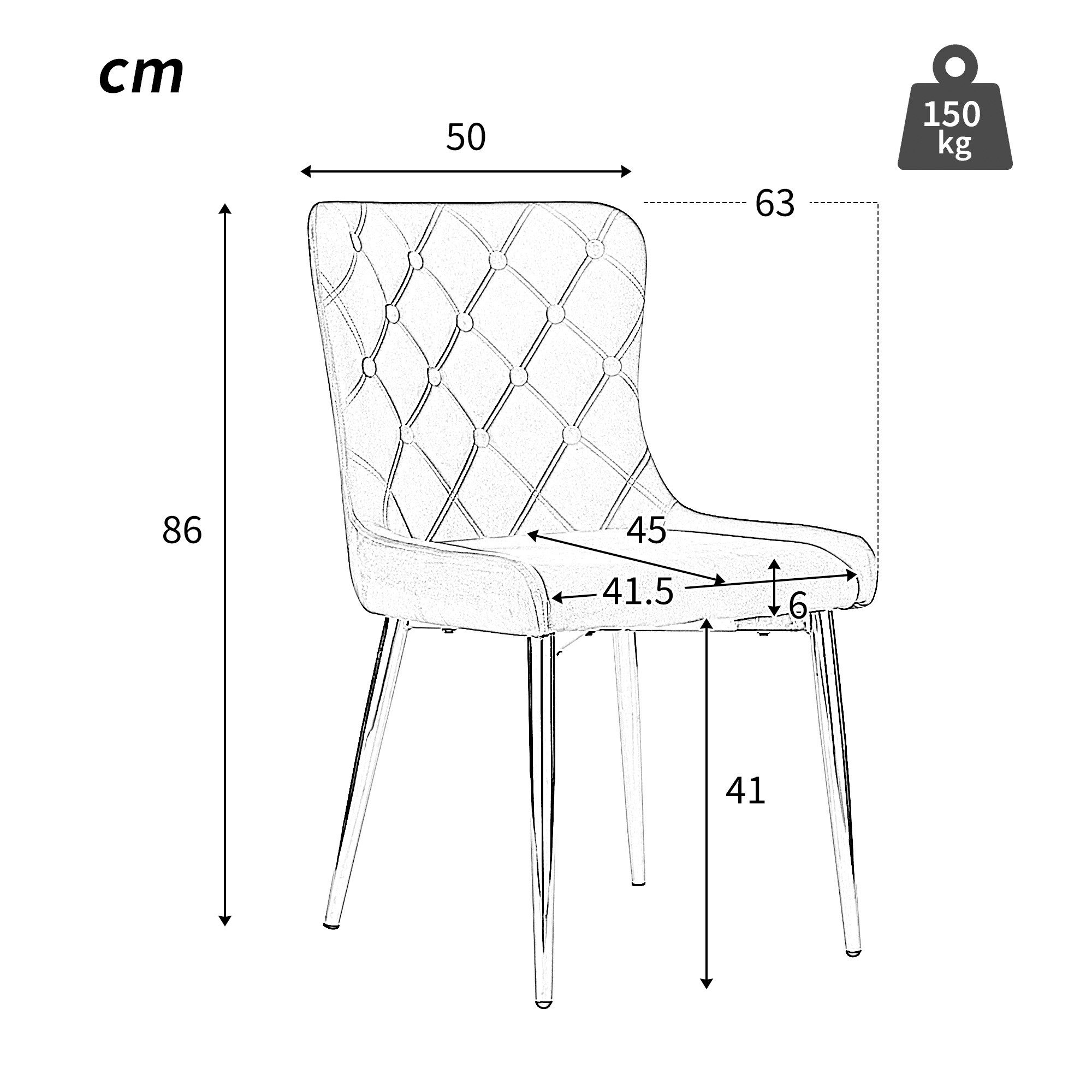 TavilaEcon Esszimmerstuhl Küchenstuhl Polsterstuhl Wohnzimmerstuhl Ergonomi günstig online kaufen