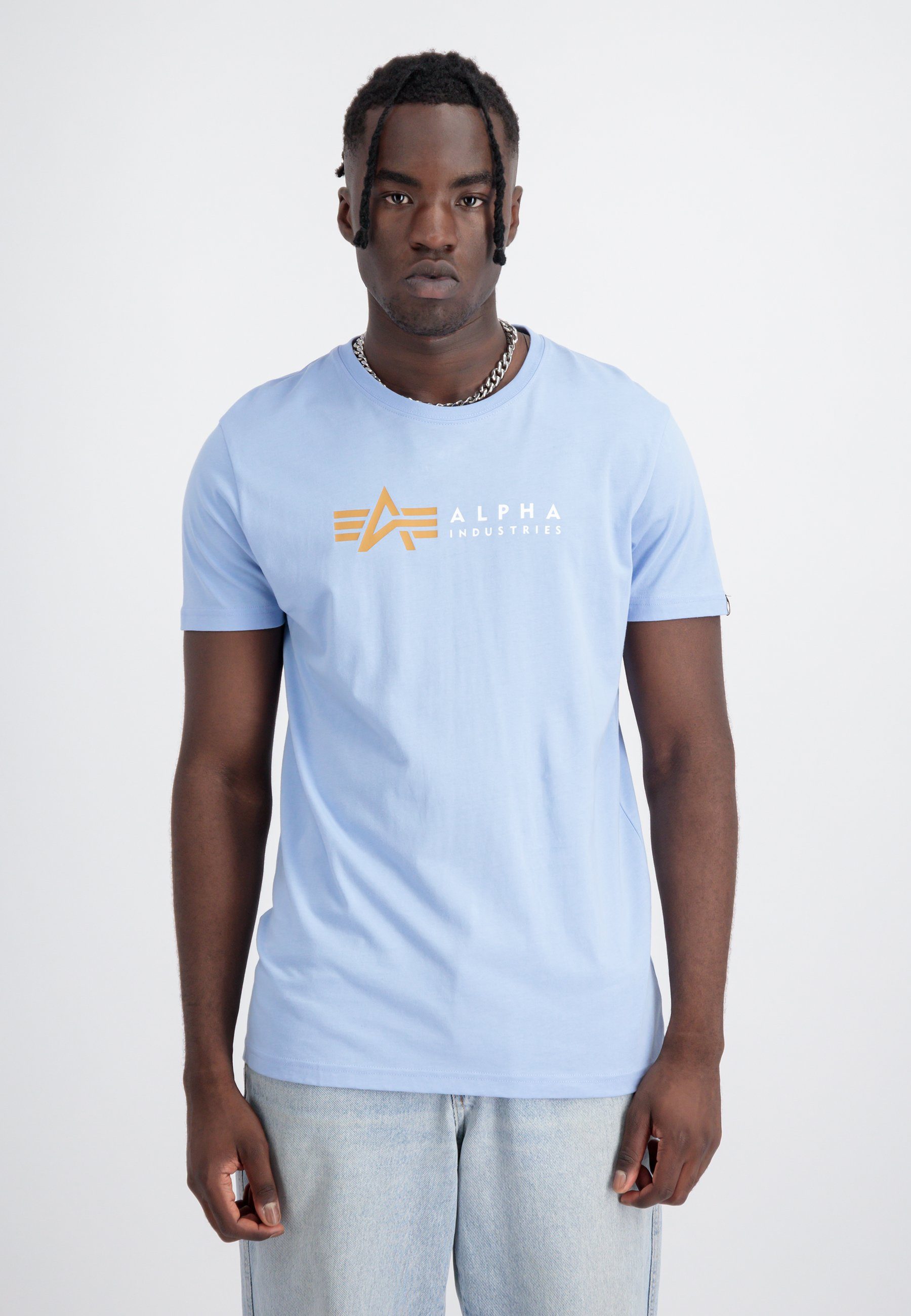 Alpha Industries T-Shirt Alpha Industries Men - T-Shirts Alpha Label T light blue
