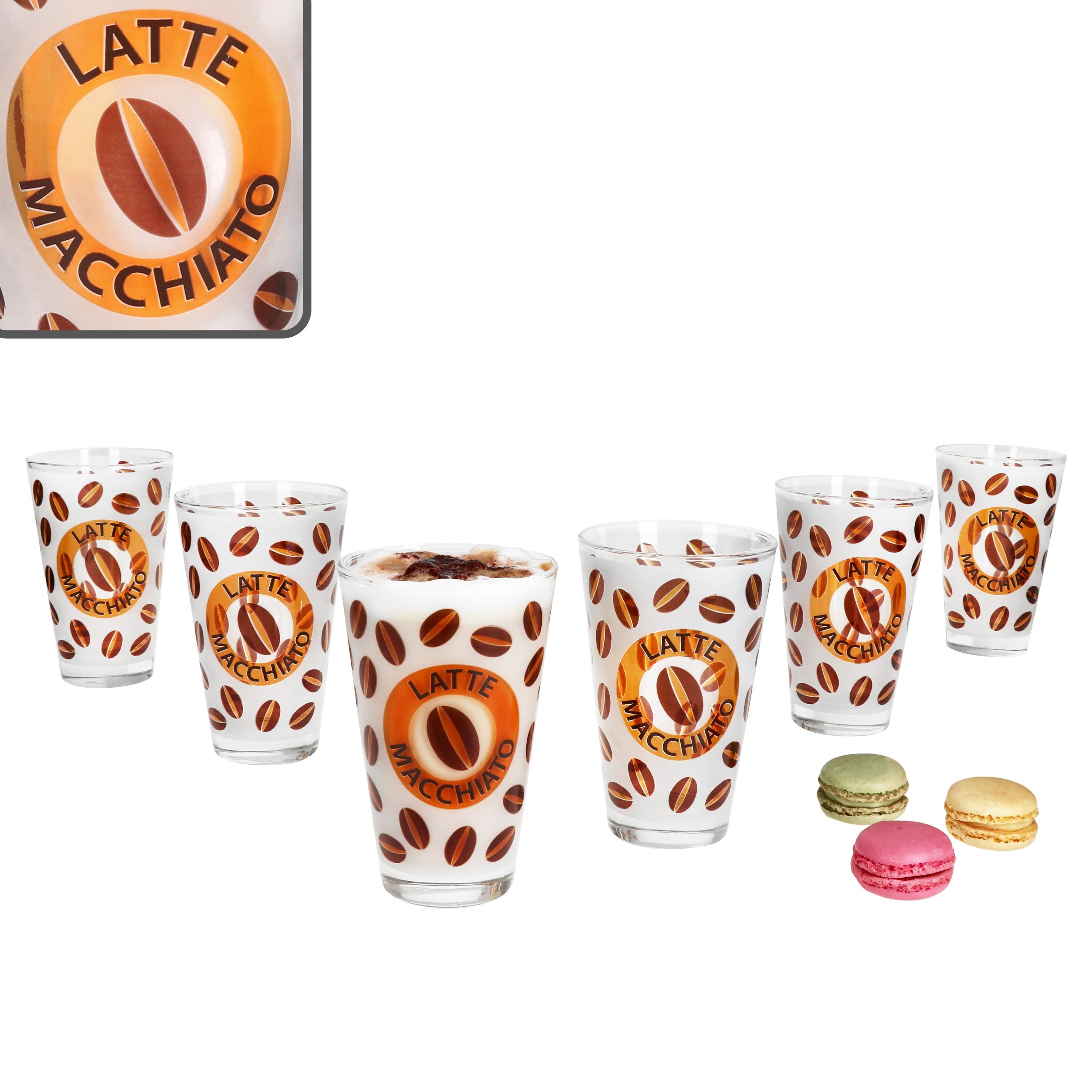Ritzenhoff & Breker Latte-Macchiato-Glas 6er Set Latte Macciato 310ml Cremona Orange 12,9 cm - Ritzenhoff, Glas
