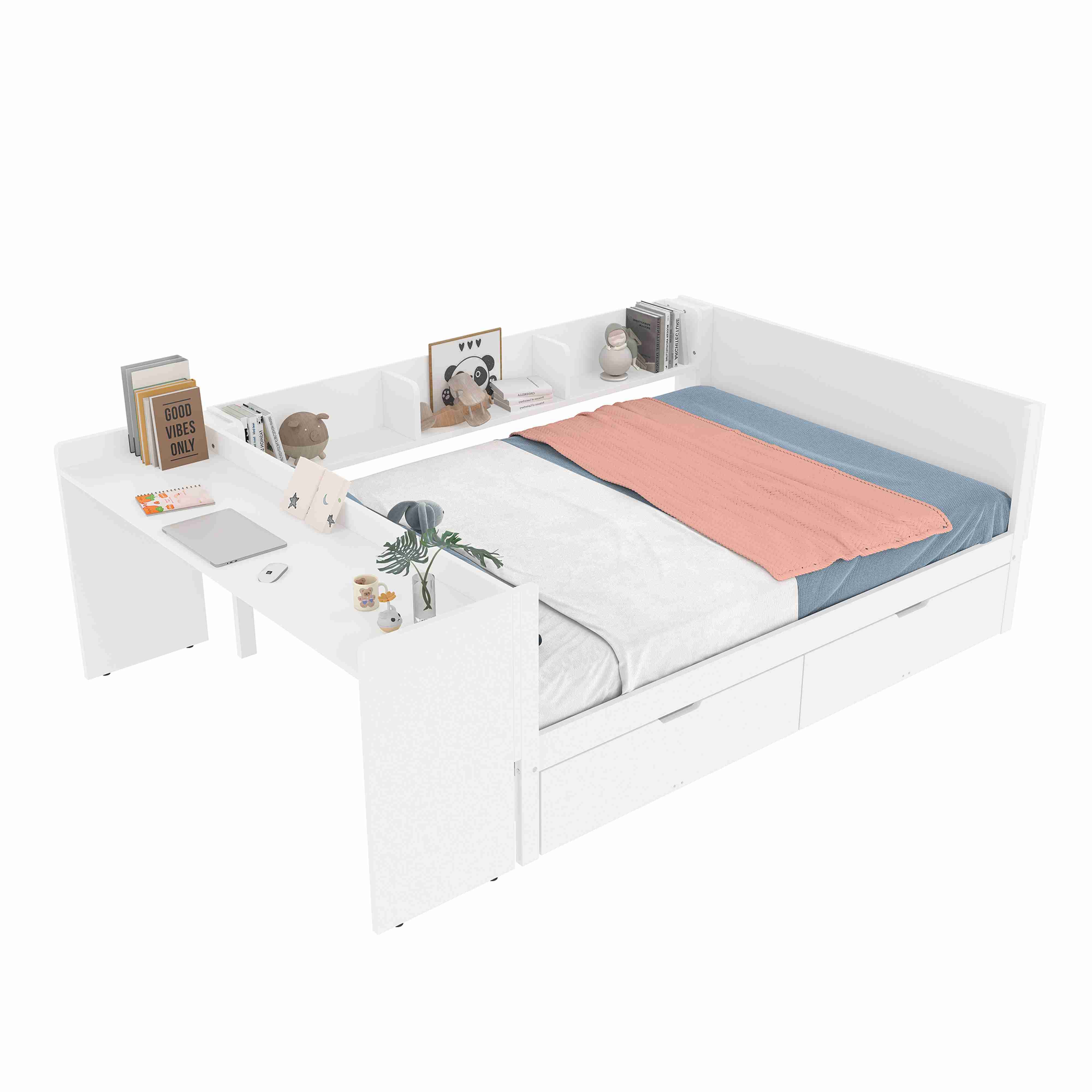 BlingBin Holzbett Kinderbett Multifunktionales Bett (1-tlg., mit Schreibtis günstig online kaufen