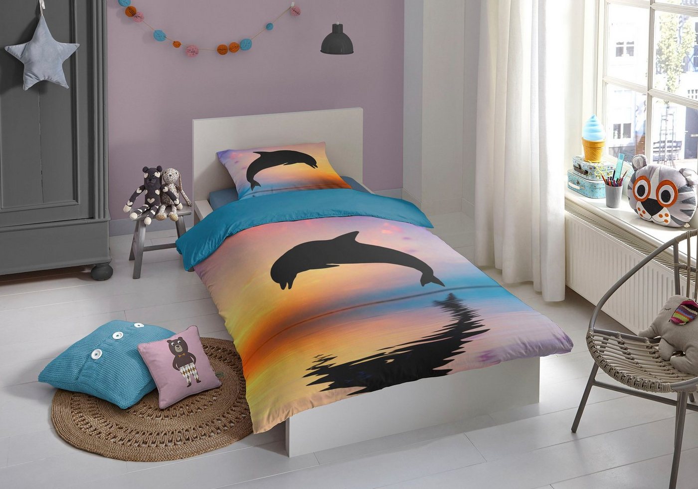 Kinderbettwäsche »Dolphin«, good morning, mit Delphin-HomeTrends