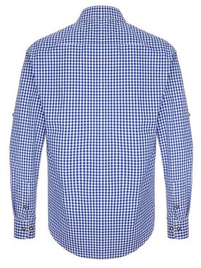 Almbock Trachtenhemd Trachten Hemd Alois blau-weiß-kariert