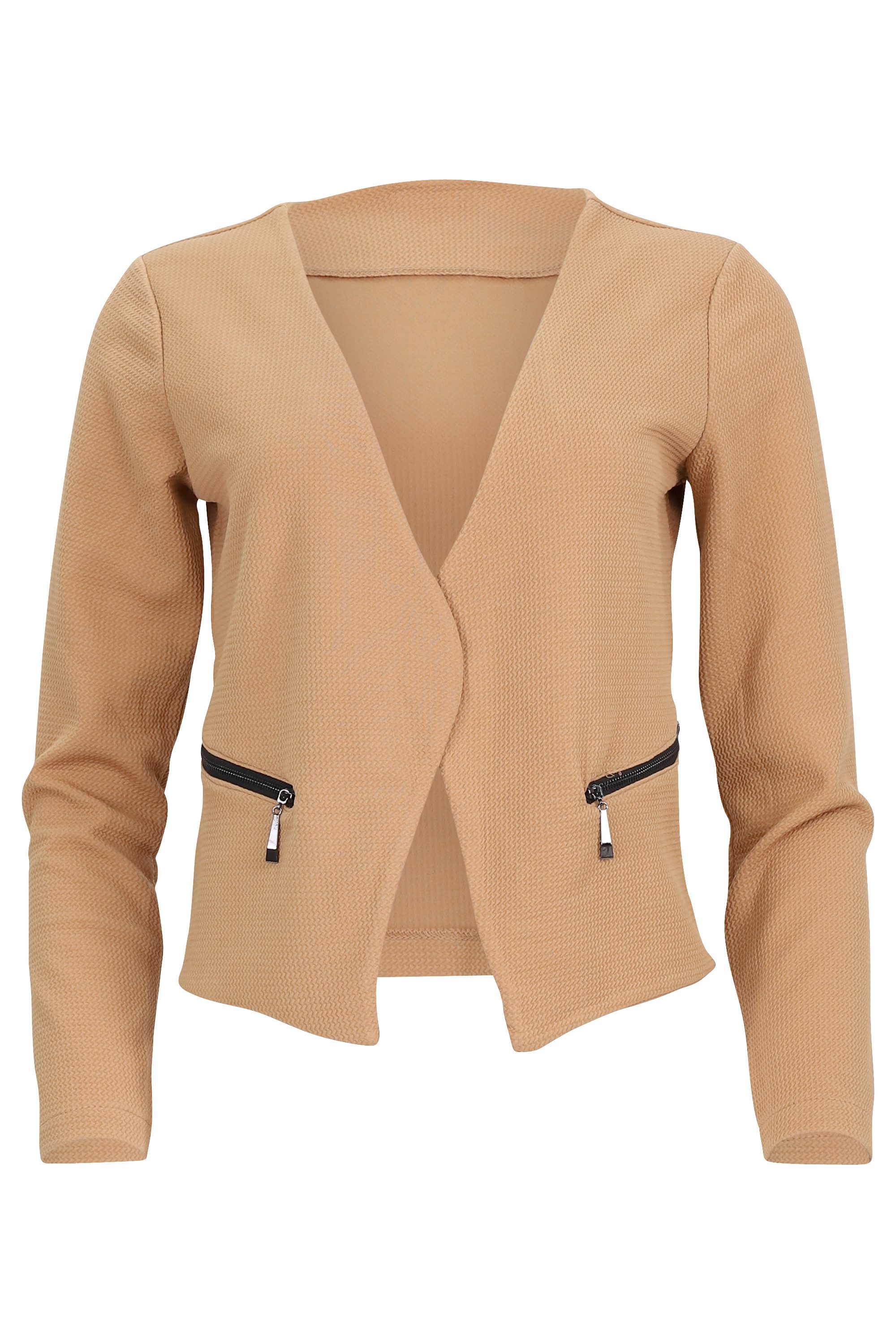 malito more than fashion Jackenblazer malito Damen Blazer ohne Kragen, Sakko im Basic Look, Kurzjacke mit Sweatblazer im Basic-Look