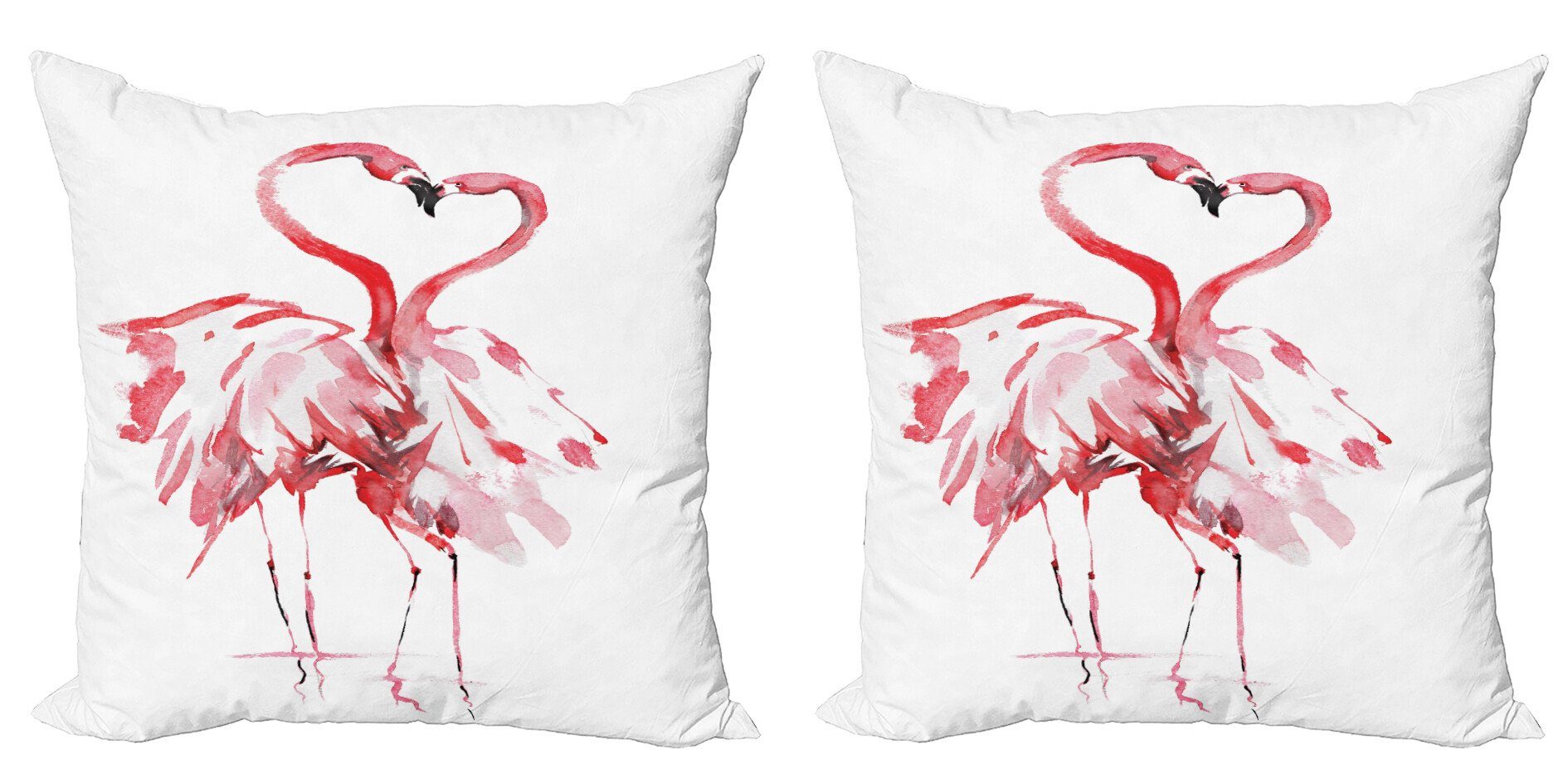 Kissenbezüge Modern Accent Doppelseitiger Digitaldruck, Abakuhaus (2 Stück), Flamingo Lovers Kissing