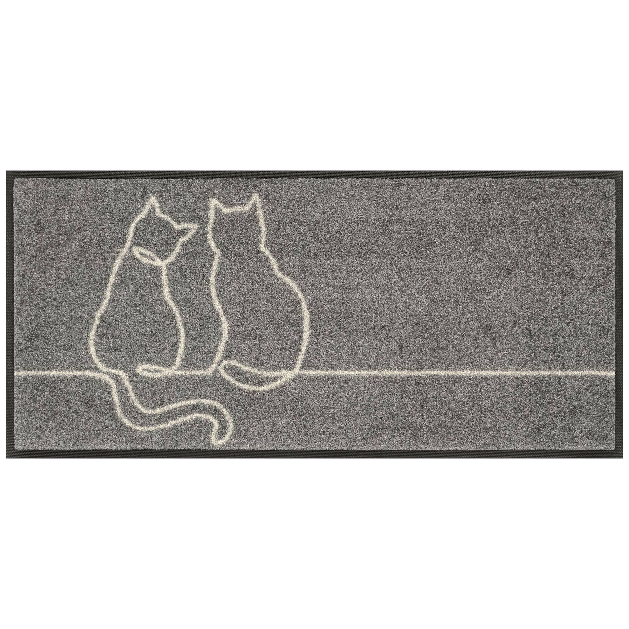 Floornovo Fußmatte Floornovo Schmutzfangmatte Schwunglinie waschbare Fussmatte, rechteckig, rutschfest