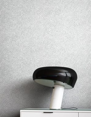 Newroom Vliestapete, Hellgrau Tapete Modern Muster - Mustertapete Glamour Grau Weiß 3D Optik Industrial Struktur Metallic für Schlafzimmer Wohnzimmer Küche