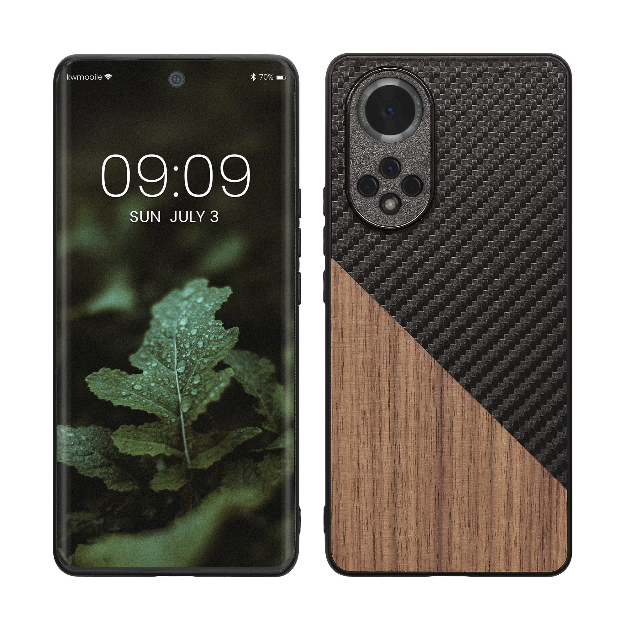 kwmobile Handyhülle Hülle für Honor 50, Holz Handy Schutzcase - Handy Case Schutzhülle - Smartphone Cover