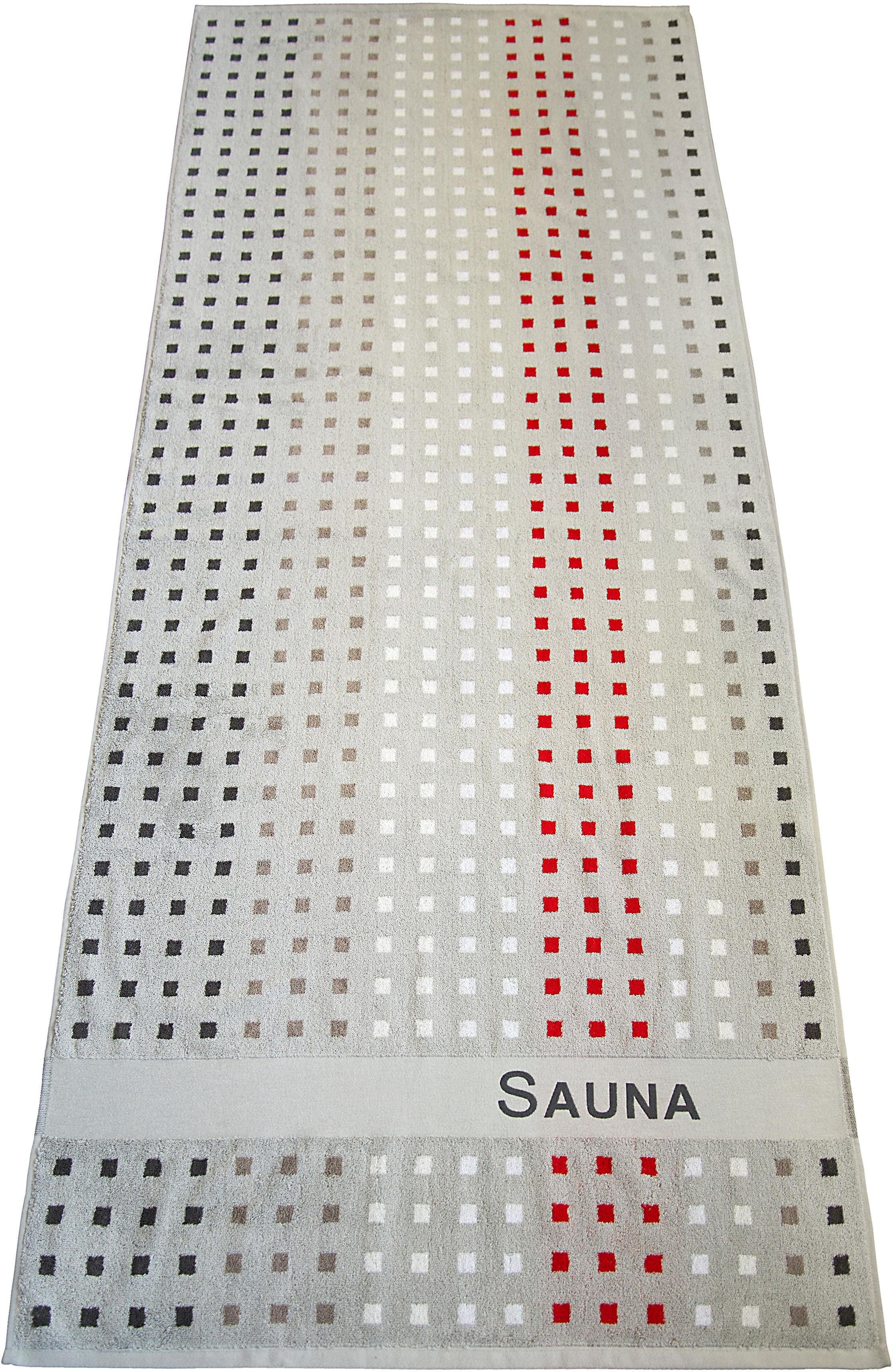 Dyckhoff Saunatuch Saunatuch Karo, Walkfrottee (1-St), mit dekorativen Kästchen