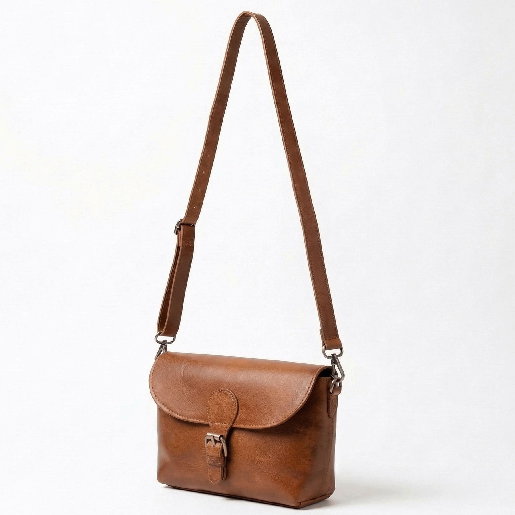 SID & VAIN Umhängetasche YALE Umhängetasche Cross-Body Bag echt Leder, Ledertasche Schultertasche Damen Messenger Bag braun – Bild 4 von 5