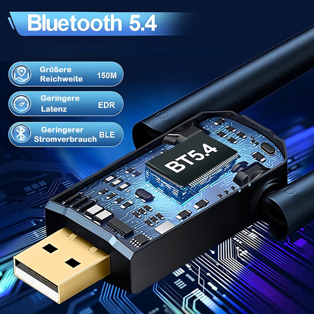 AFKSMILE WLAN-Stick WiFi 6 AX900-Adapter, unterstützt Bluetooth 5.4, Dualband-WLAN-Karte, Geeignet für Desktop-PCs und Laptops, Unterstützt Windows 11/10/7 – Bild 4 von 5