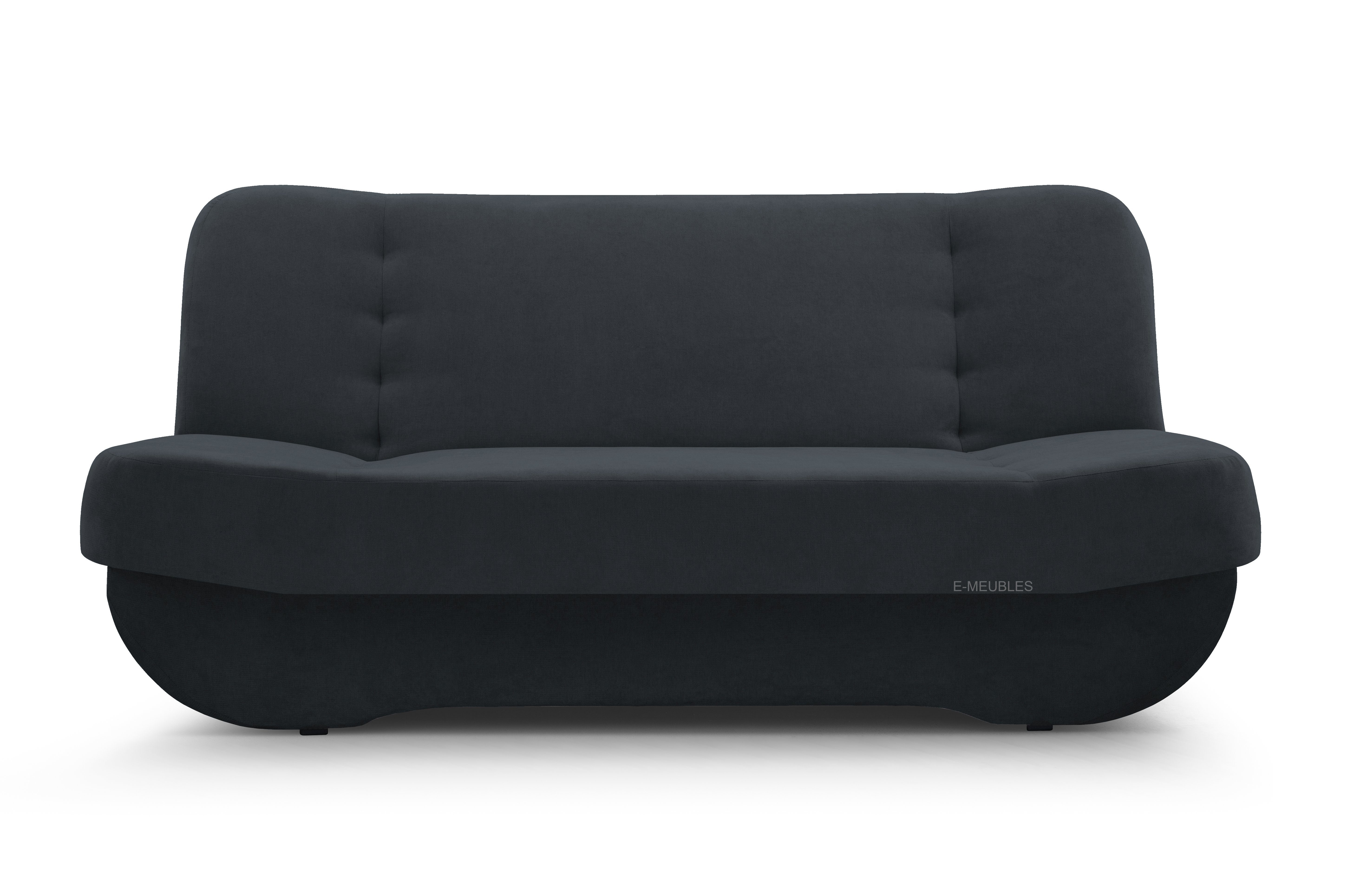 MOEBLO Schlafsofa mit Clic-Clack, 100 Anthrazit SORO Pafos, Bettkasten Sofa mit - Kippsofa Schlaffunktion, Klappsofa