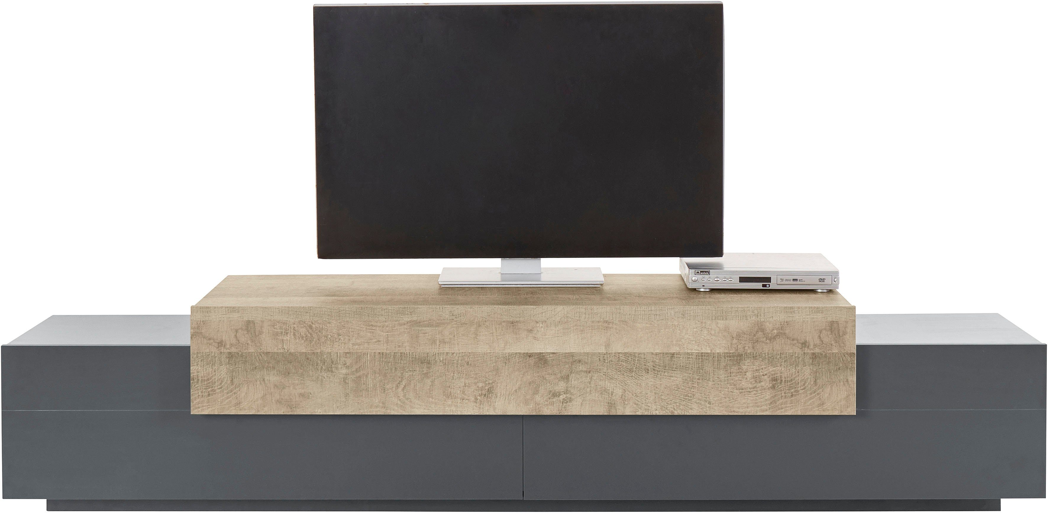 Home affaire Lowboard Coro,Lowboard,TV-Kommode,TV-Möbel,TV-Bank, mit 3 Klappen, (B/T/H) 240x45x51,6 cm