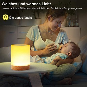 DOPWii Nachttischlampe LED Nachttischlampe,Tischlampe Touch Dimmbar mit 16 Farben