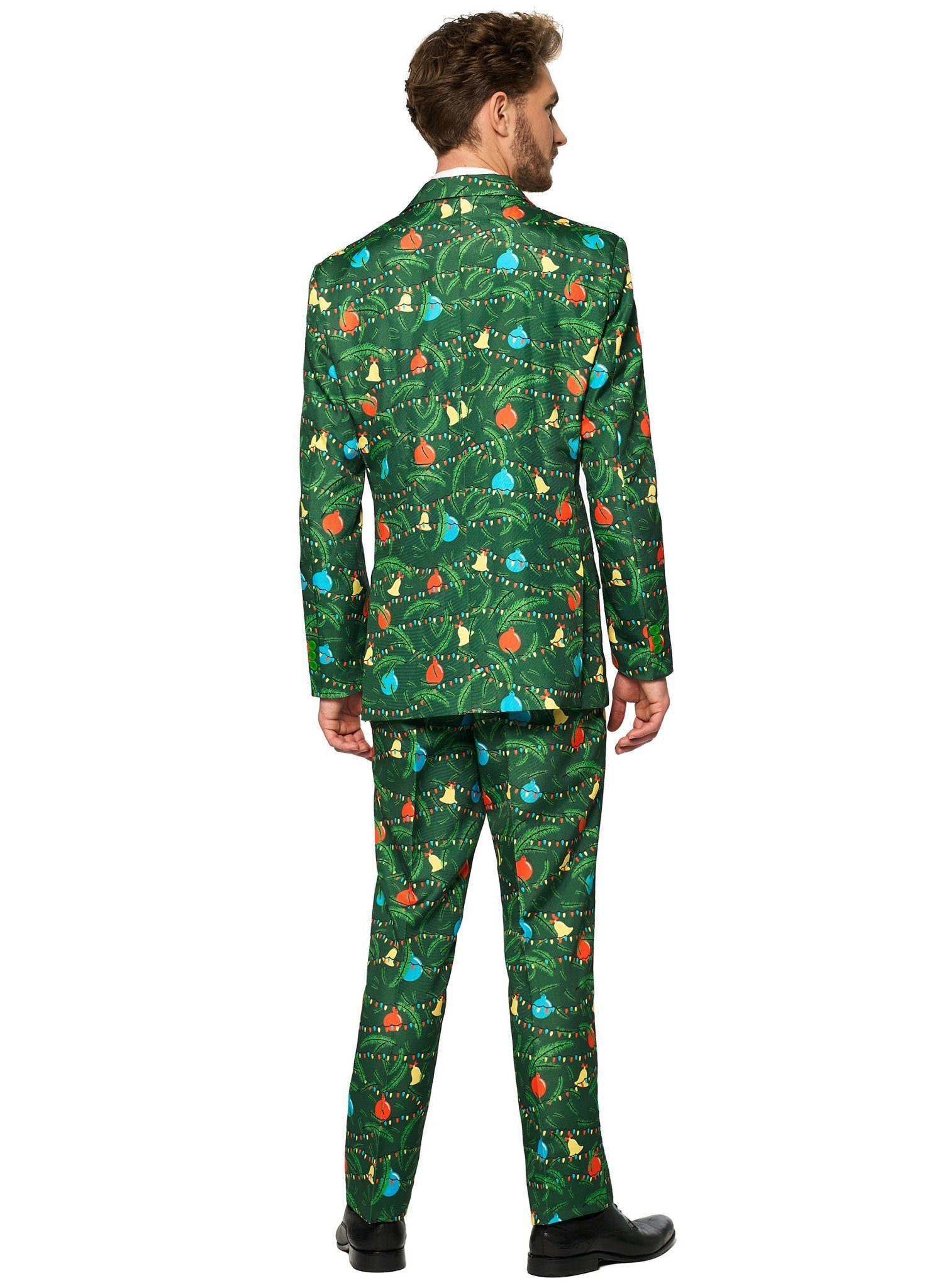 SuitMeister Partyanzug SuitMeister Green Tree LED Kostüm Anzug - Karneval, Weihnachtlicher Herrenanzug: heute ist mehr Lametta!