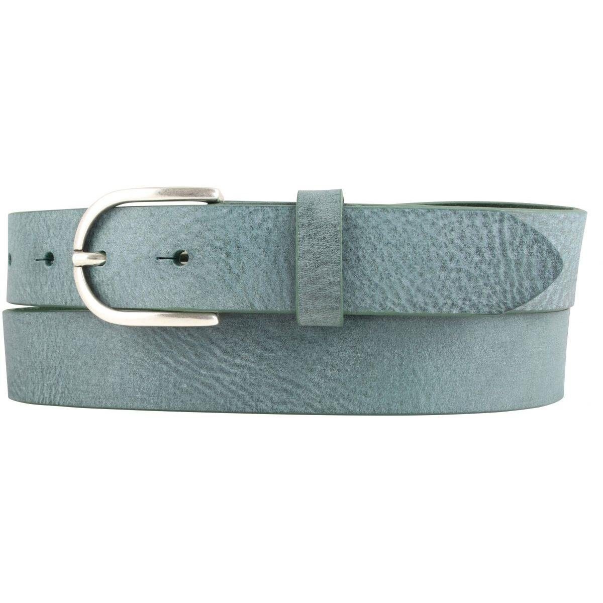 BELTINGER Ledergürtel Kinder-Gürtel aus weichem Vollrindleder Vintage-Look 3 cm - Ledergürte weiches Leder, Gürtelschnalle in Altsilber, Vintage Khaki, Altsilber