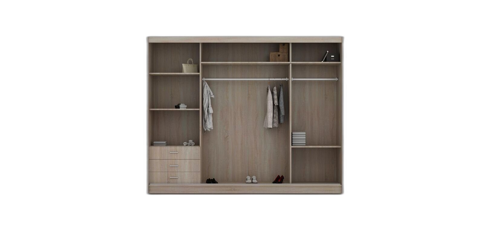 Xlmoebel Kleiderschrank Hochglanz Kleiderschrank in modernem Design mit Mehrzweckfunktion (1-St., Kleiderschrank) Hergestellt in Europa