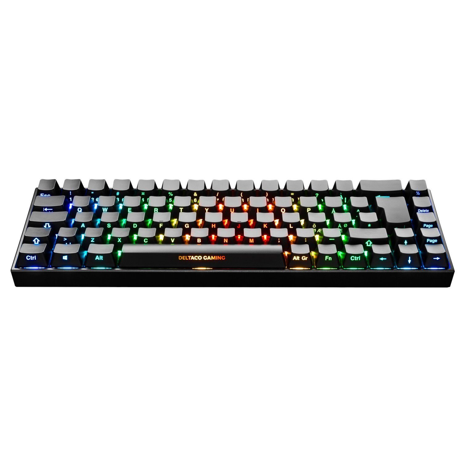 (inkl. Jahre Tastatur Drahtlose 5 Gaming Herstellergarantie) Mechanische schwarz DELTACO Deutsches Gaming-Tastatur Layout