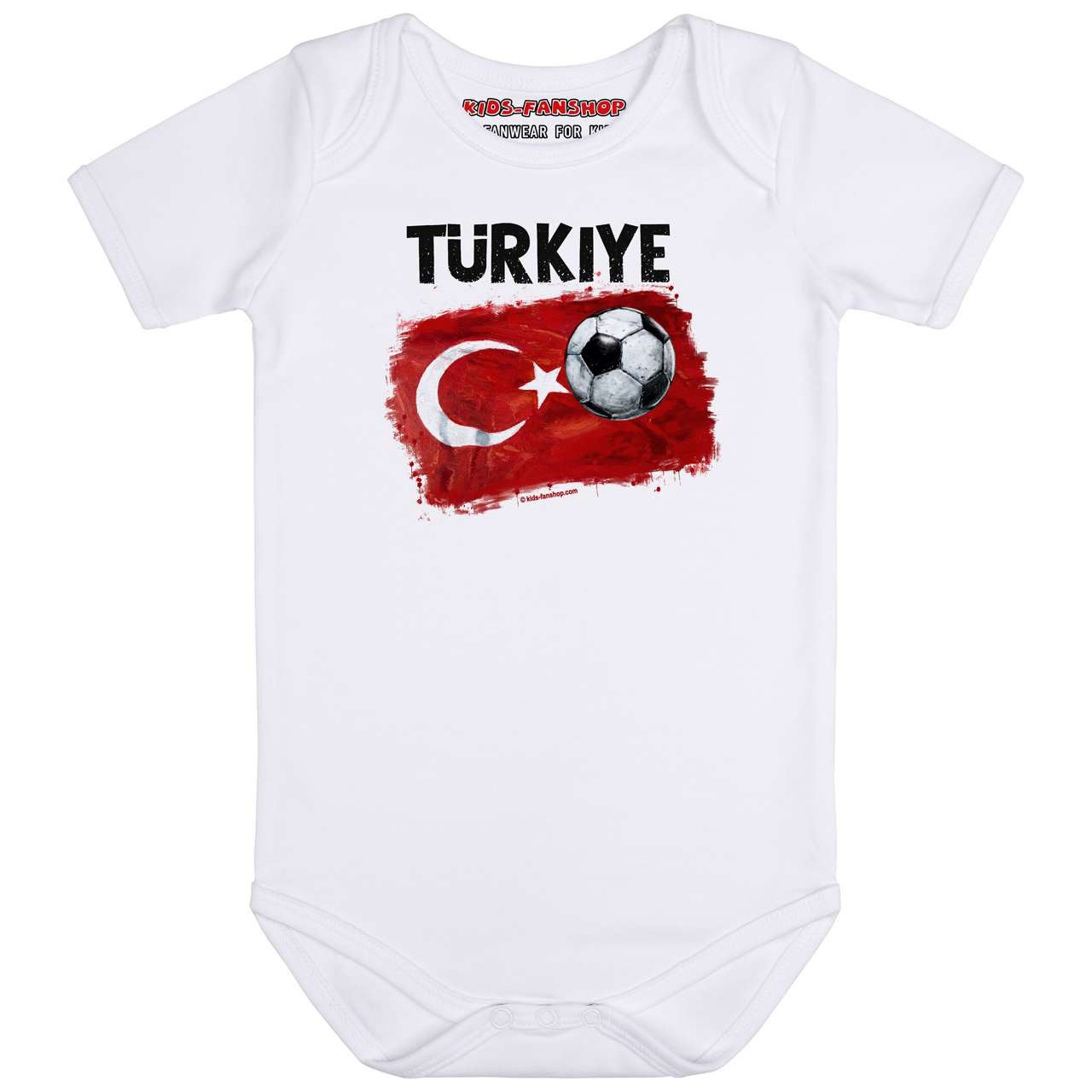 Kurzarmbody mit Türkei-Fahne und Fußball Druck für Babys