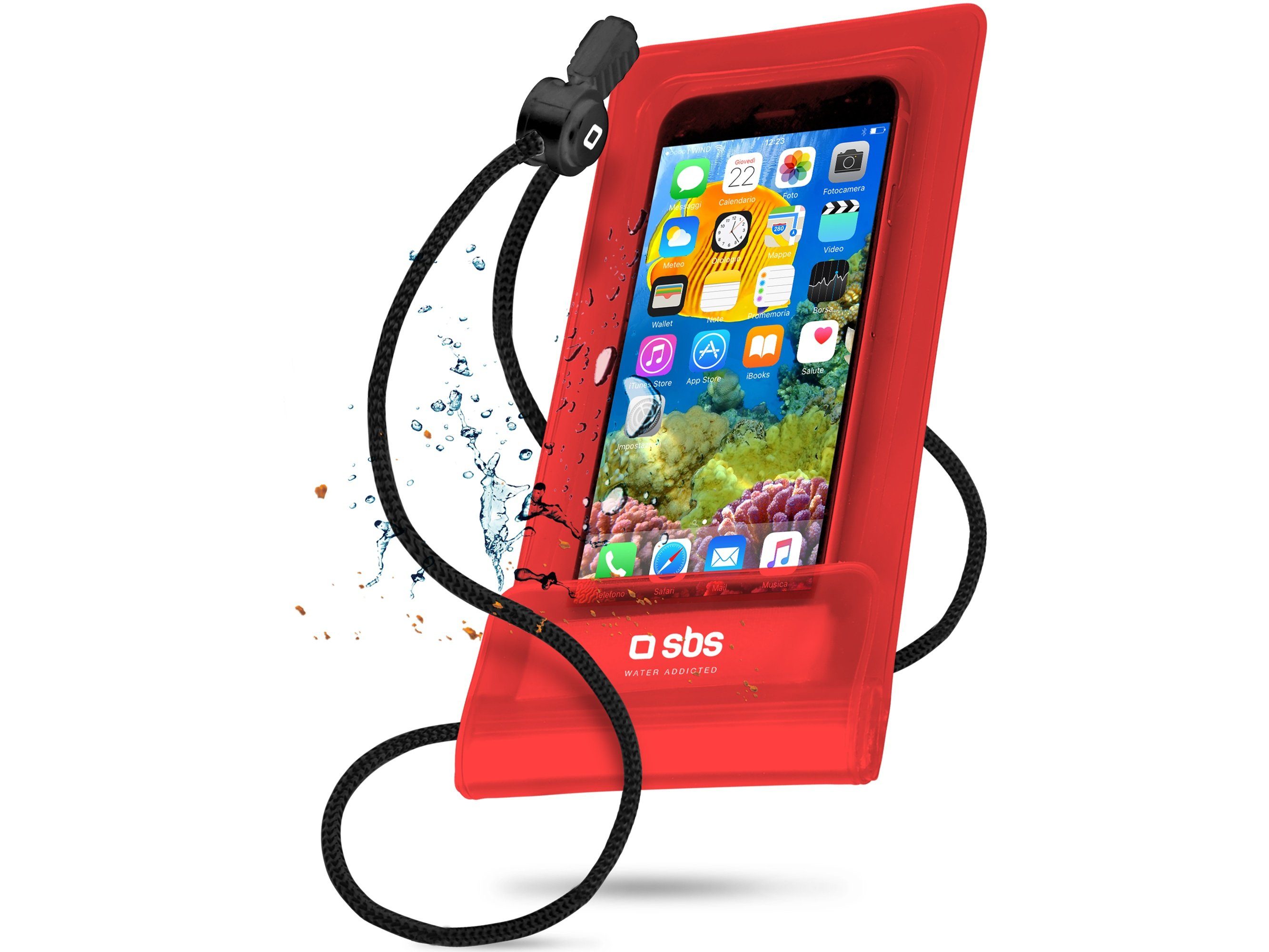 sbs Smartphone-Hülle »SBS Universal Handyhülle wasserdicht für Geräte bis  5,5 Zoll - Handy Hülle rot IPX6 mit Umhängeschnur« online kaufen | OTTO