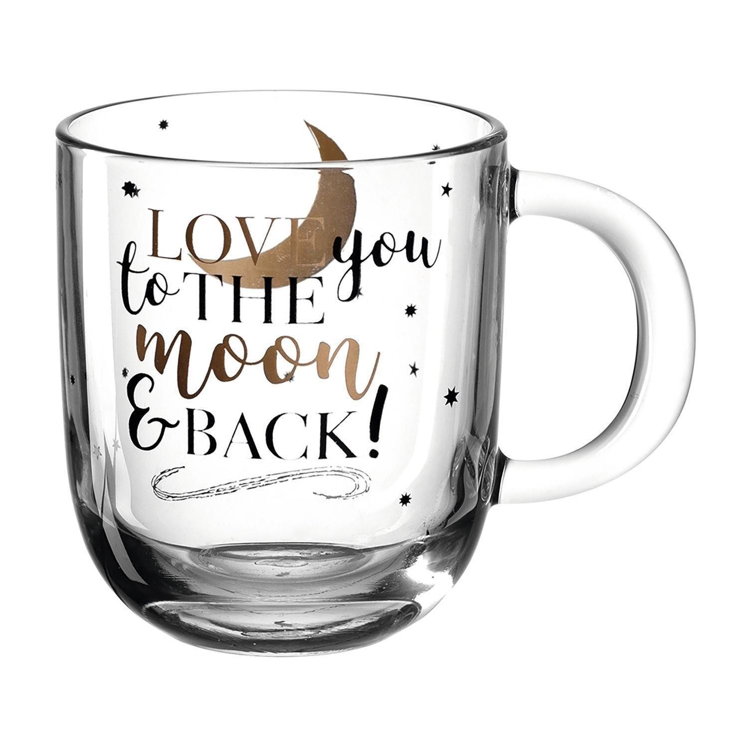 LEONARDO Tasse EMOZIONE, 400 ml, Transparent, Schwarz, Goldgelb, 1-tlg., Glas, spülmaschinen- und mikrowellengeeignet