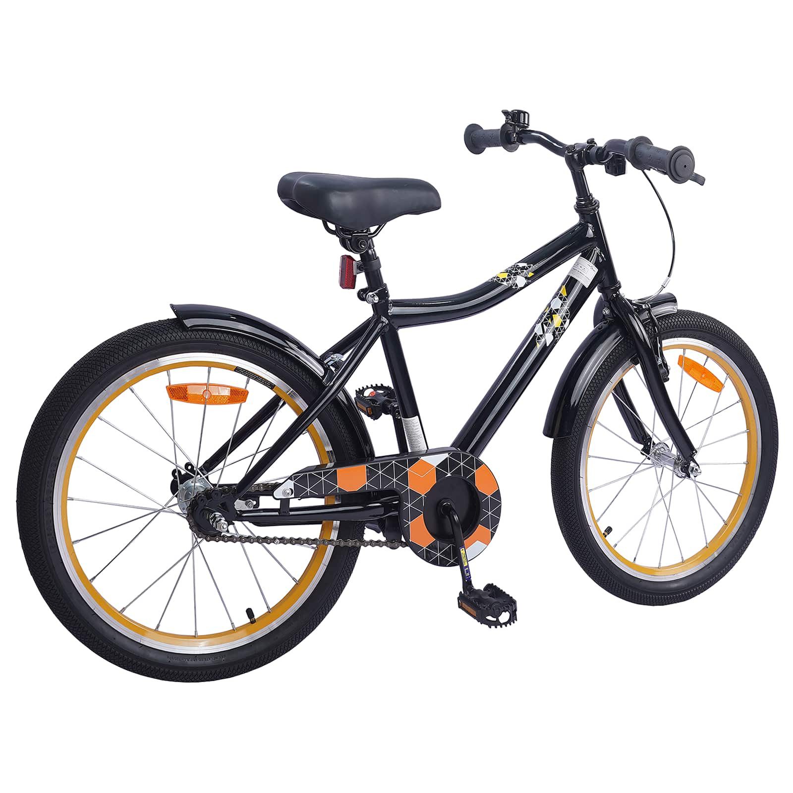 vidaXL Kinderfahrrad 137 x 54 x 79 cm Kinderfahrrad 20 Zoll für 6-11 Jahre alt Schwarz