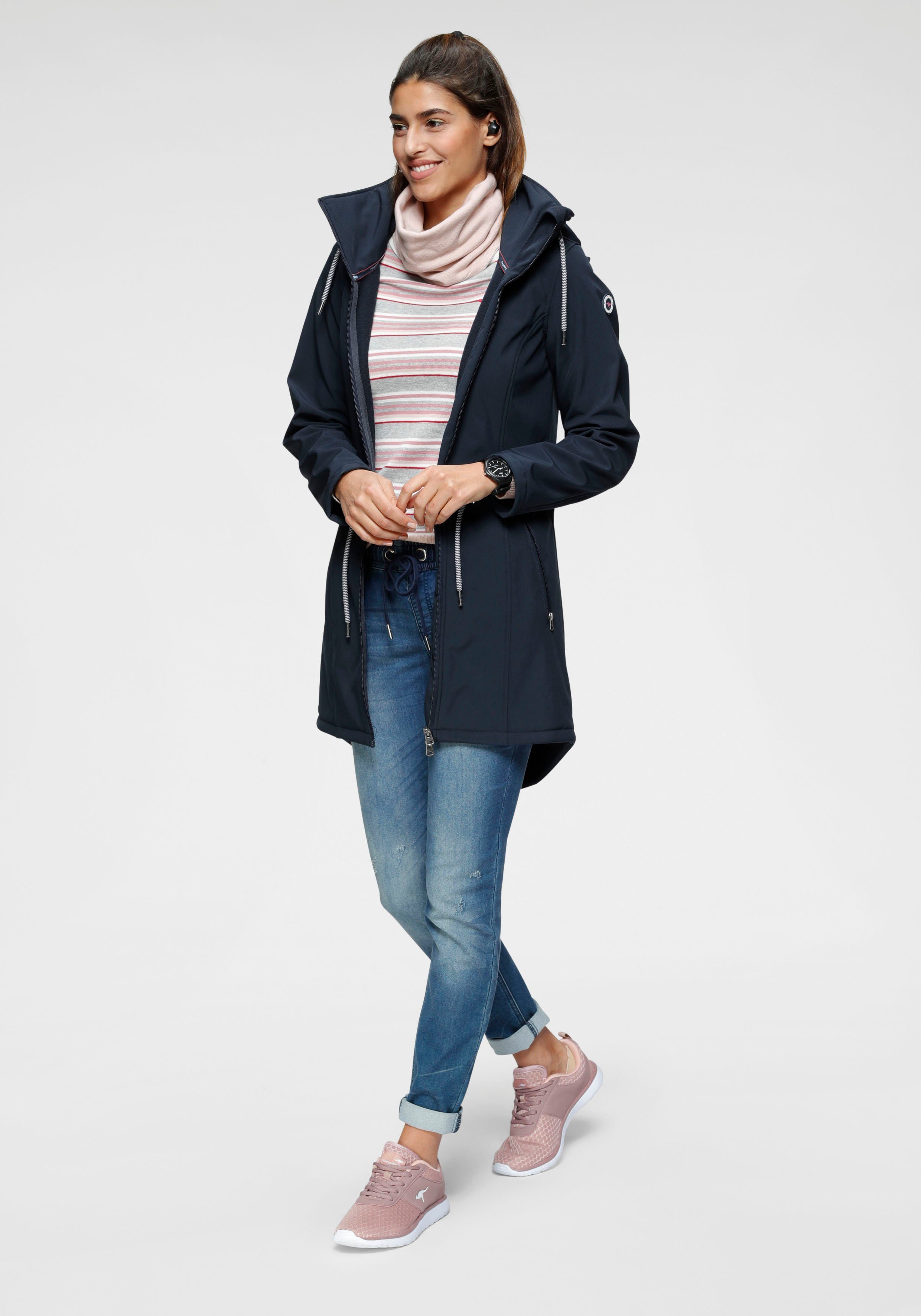 KangaROOS Softshelljacke mit versteckt, verstaubarer marine ECO Kapuze