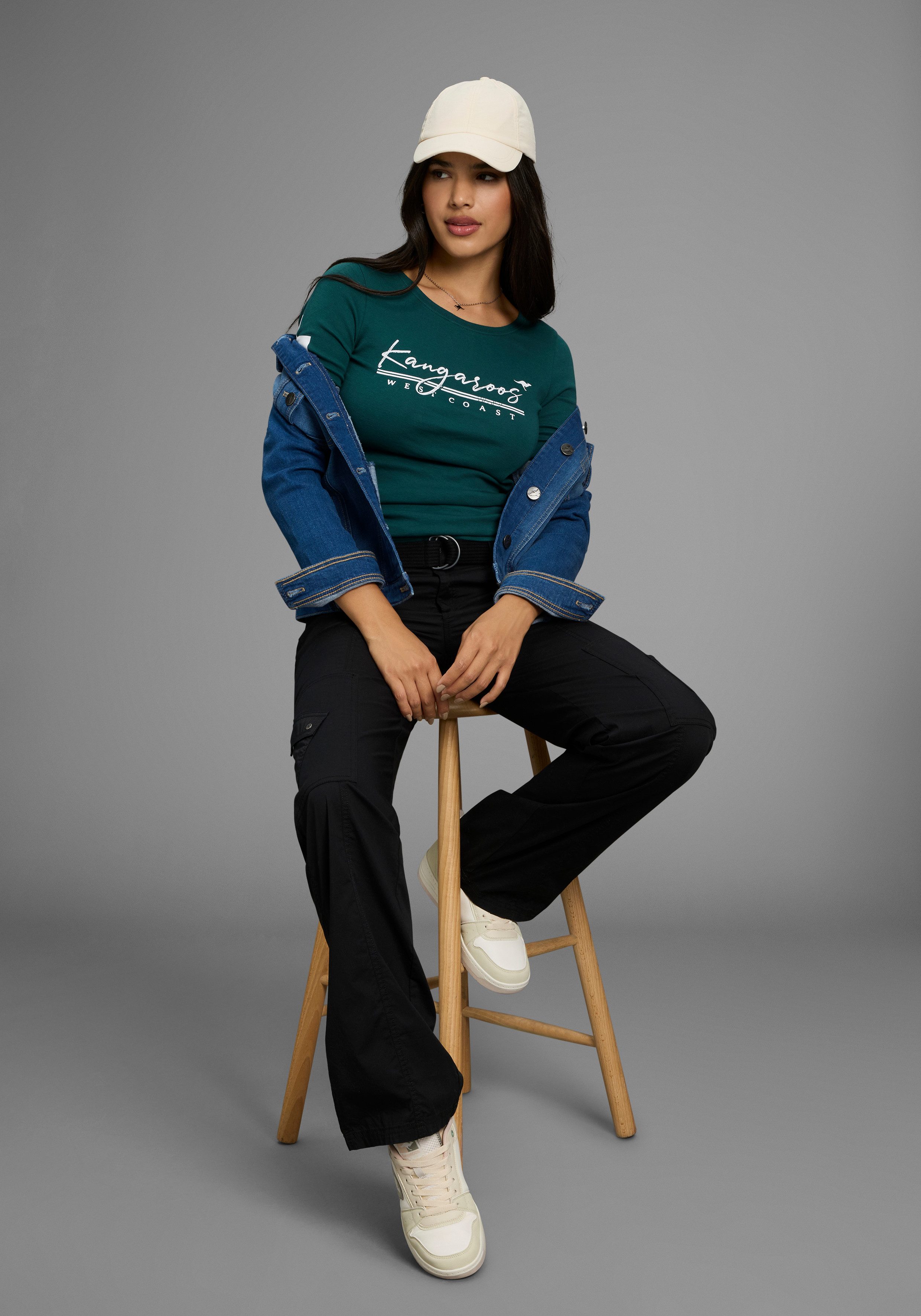 KangaROOS Langarmshirt Langarm, sehr figurbetonte Passform, günstig online kaufen