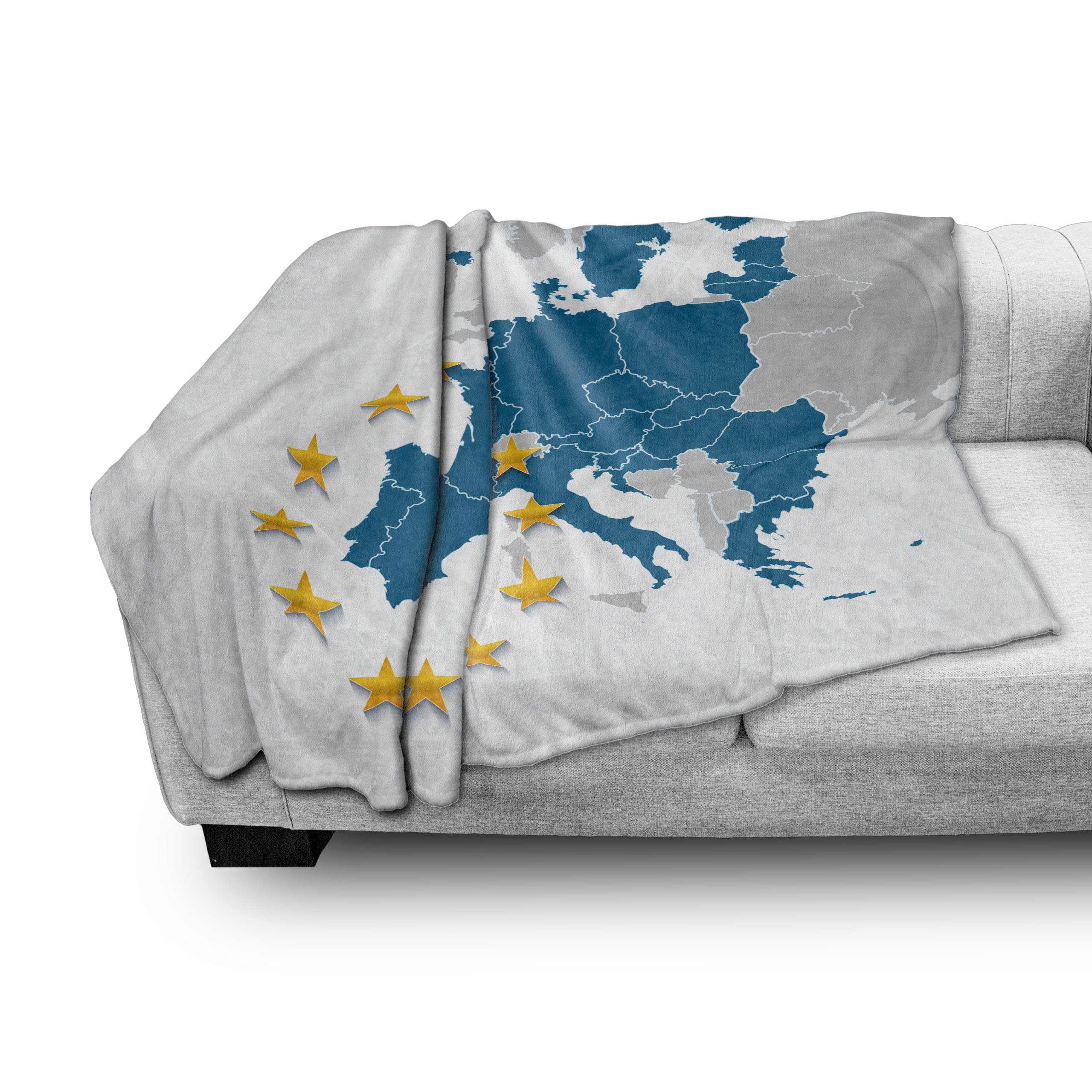 Europäische für den Wohndecke Gemütlicher Außenbereich, Europa Karte Staaten Plüsch den Abakuhaus, und mit Innen-