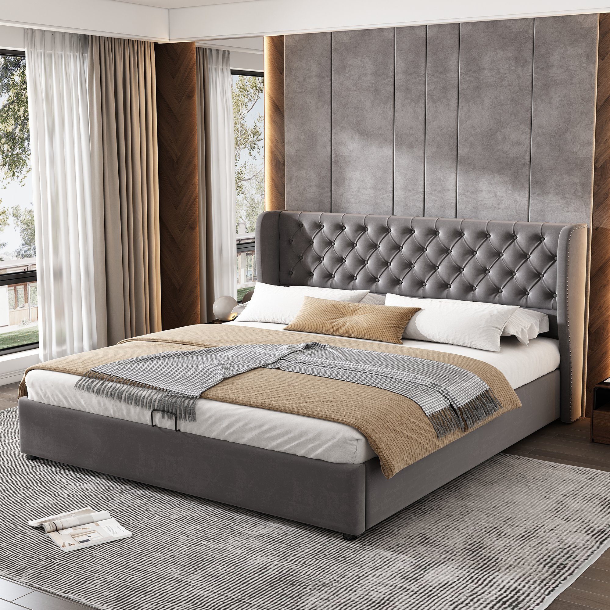 REDOM Polsterbett Doppelbett Bett Stauraumbett Jugendbett günstig online kaufen