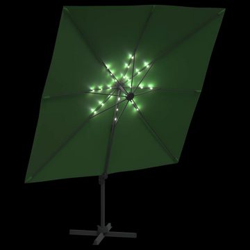 vidaXL Sonnenschirm LED-Ampelschirm Grün 400x300 cm Sonnenschirm
