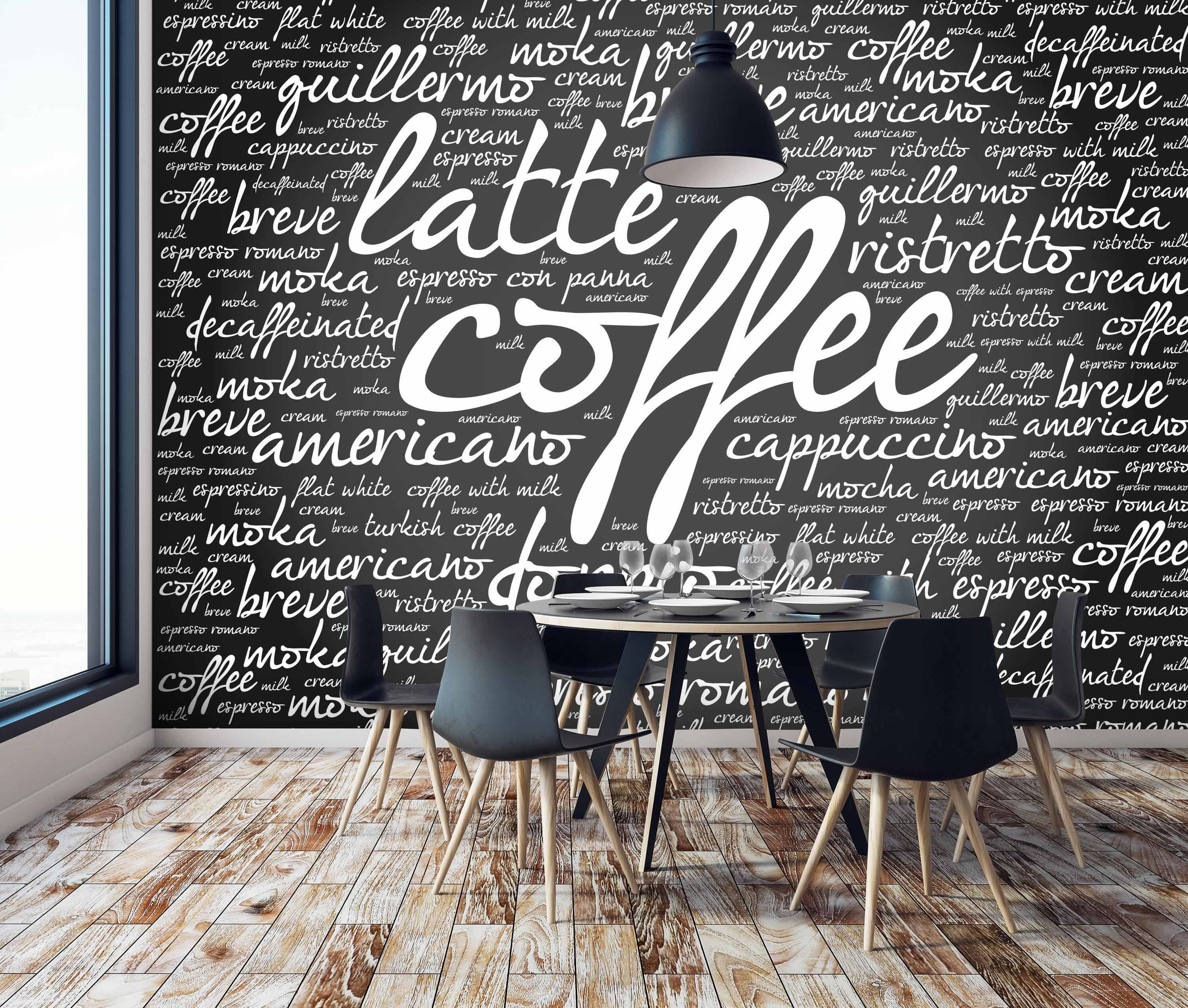 glatt, Küche, matt, Motivtapete, Vliestapete Fototapete Latte Wandtapete, wandmotiv24 Coffee