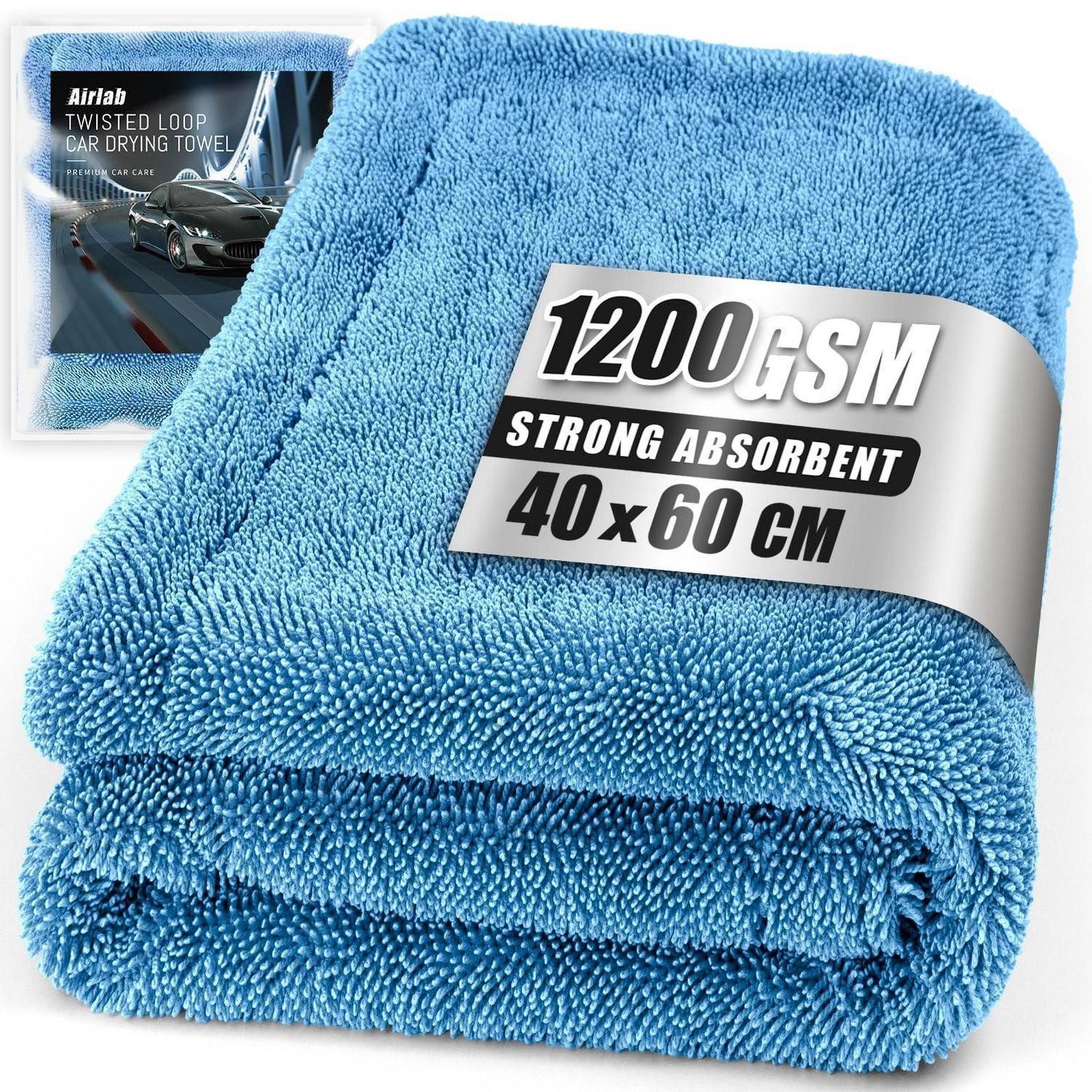 LuxusKollektion Mikrofasertuch Auto Xl Saugstarkes Trockentuch 1200gsm Blau 60 x 40 cm Mikrofasertuch (Textil, 40x60 cm, 1-tlg)