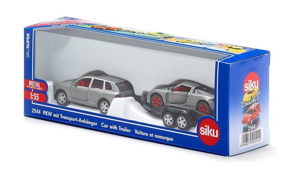 Siku Spielzeug-Auto Siku PKW mit Transport-Anhänger