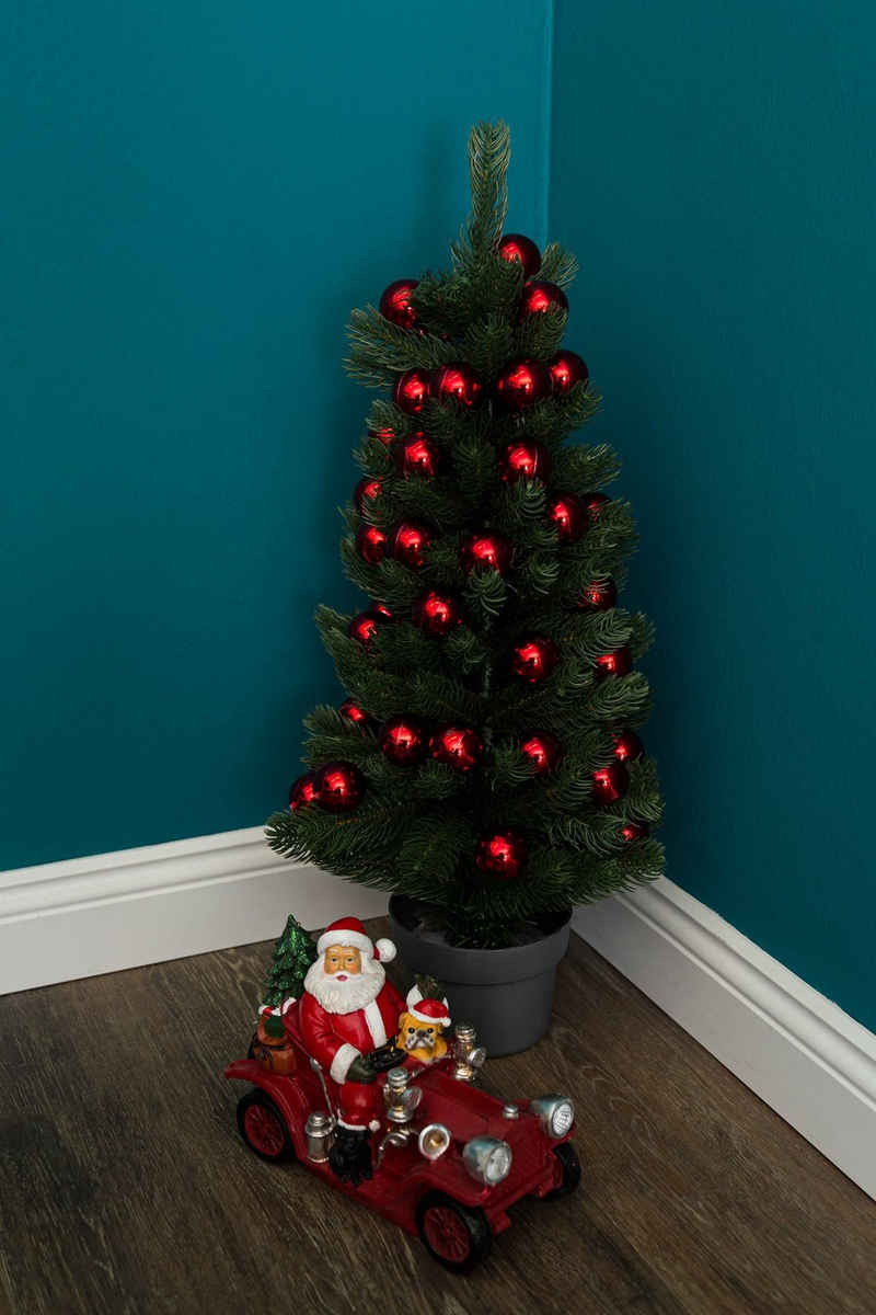 Wohnando Künstlicher Weihnachtsbaum Kleiner künstlicher Weihnachtsbaum mit roten Kugeln