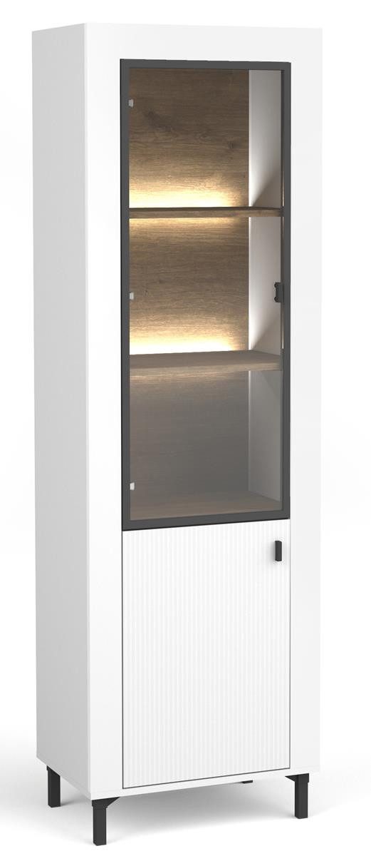 Compleo Vitrine Vitrinenschrank mit Glastüren, gerillte günstig online kaufen
