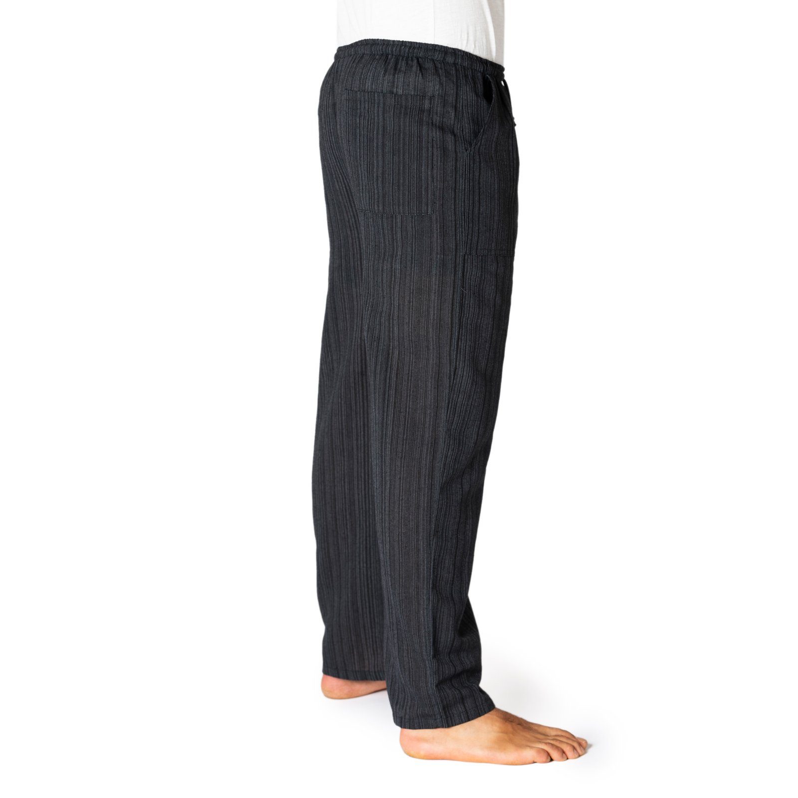 PANASIAM Stoffhose Bundhose Lini bequeme Unisex Stoffhose aus 100% Baumwolle für Damen und Herren Freizeithose mit Taschen Relaxhose bequeme Sommerhose