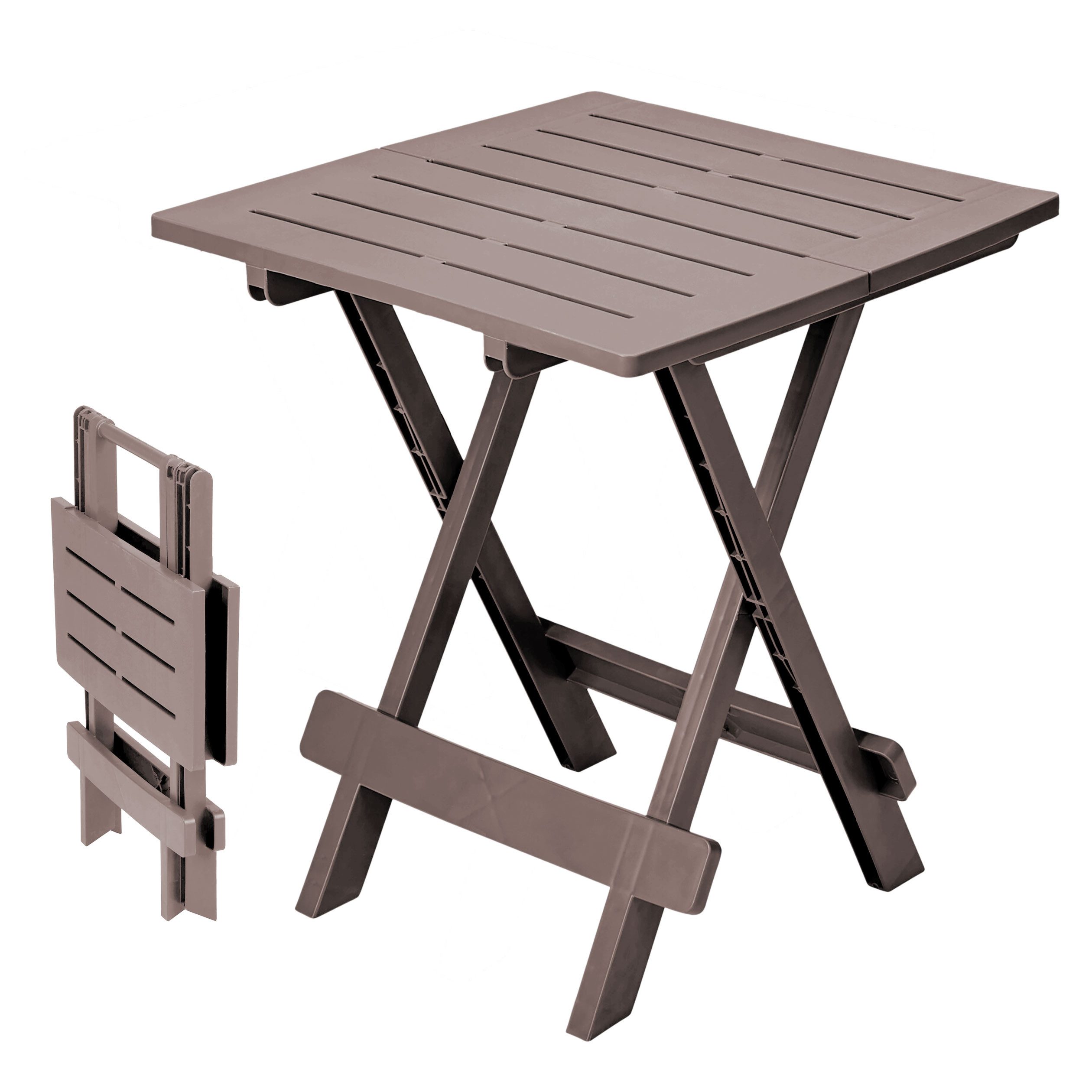 Spetebo Gartentisch Kunstoff Klapptisch ADIGE - braun (Stück, 1-St., Kunststoff Tisch), Garten Beistelltisch klappbar