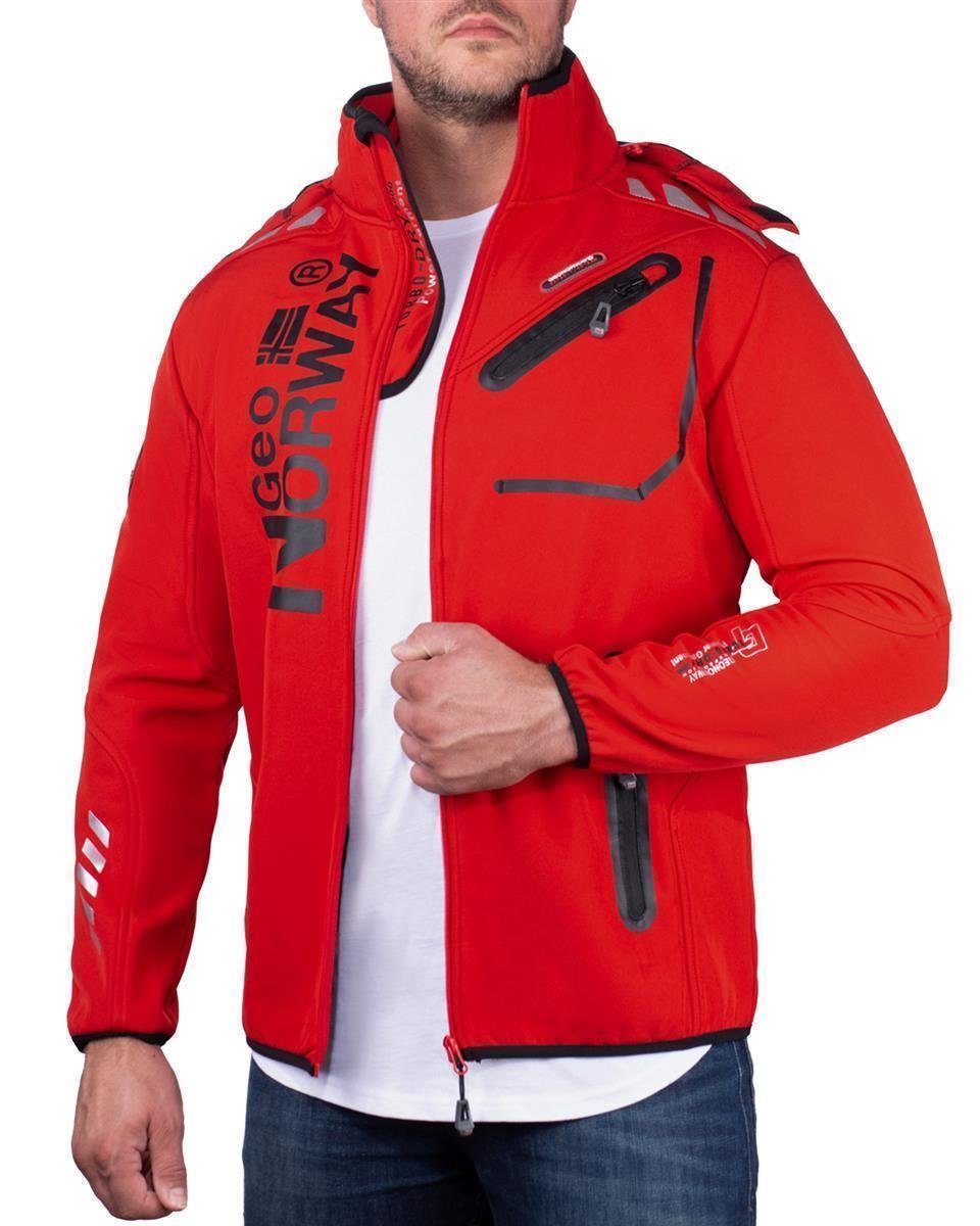 Geo Kapuze rot mit (1-St) Softshelljacke Norway abnehmbarer Herren Jacke Outdoor baroyaute