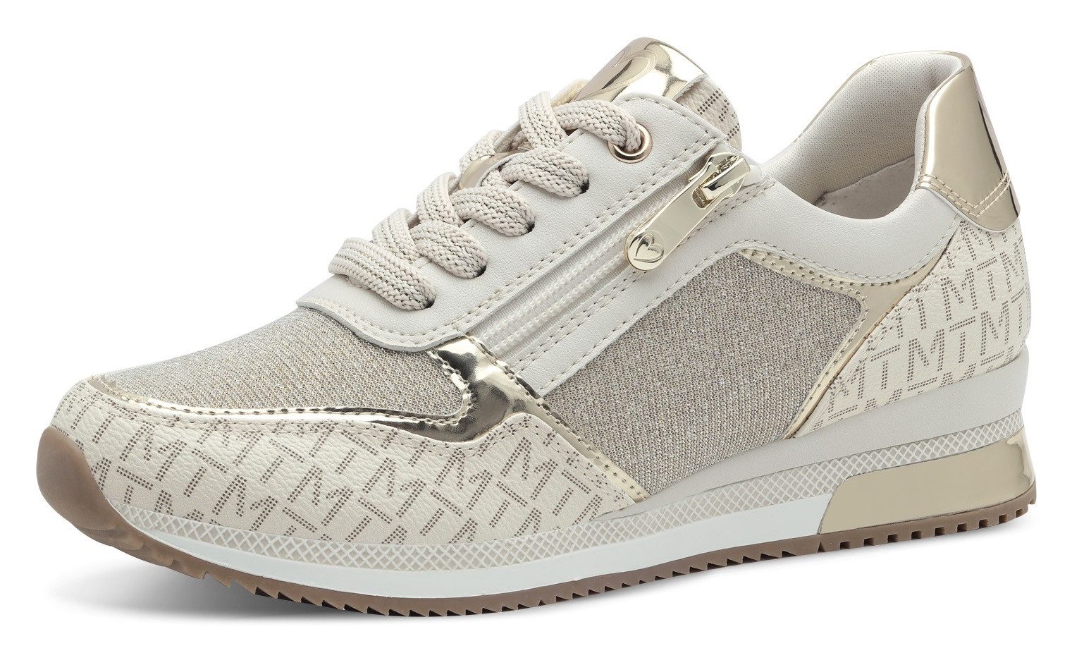MARCO TOZZI Keilsneaker, Freizeitschuh, Halbschuh, Schnürschuh mit Logoprint