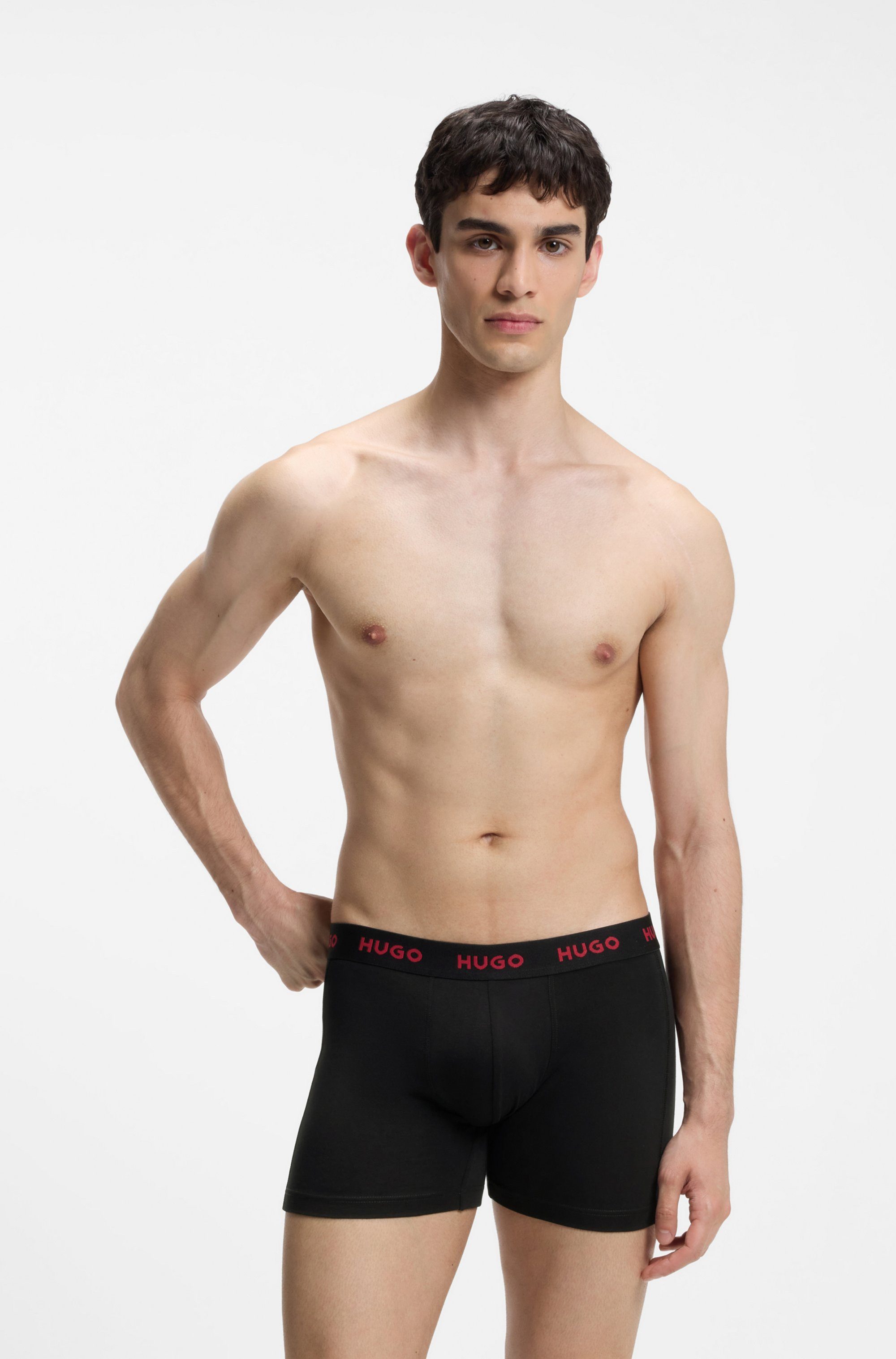 HUGO Boxershorts BOXERBR TRPLT DESIGN Markenlogo am elastischem Bund