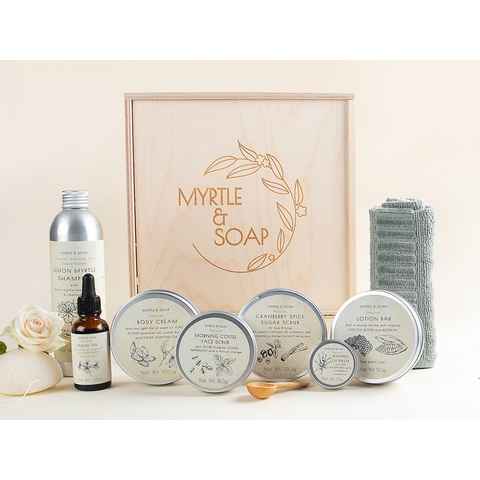Myrtle & Soap Pflege-Geschenkset PREMIUM CARE Naturkosmetik-Set, Handgemacht, Gesichts- & Körperpflege Set, 9-tlg., Handgefertigt & Natürlich