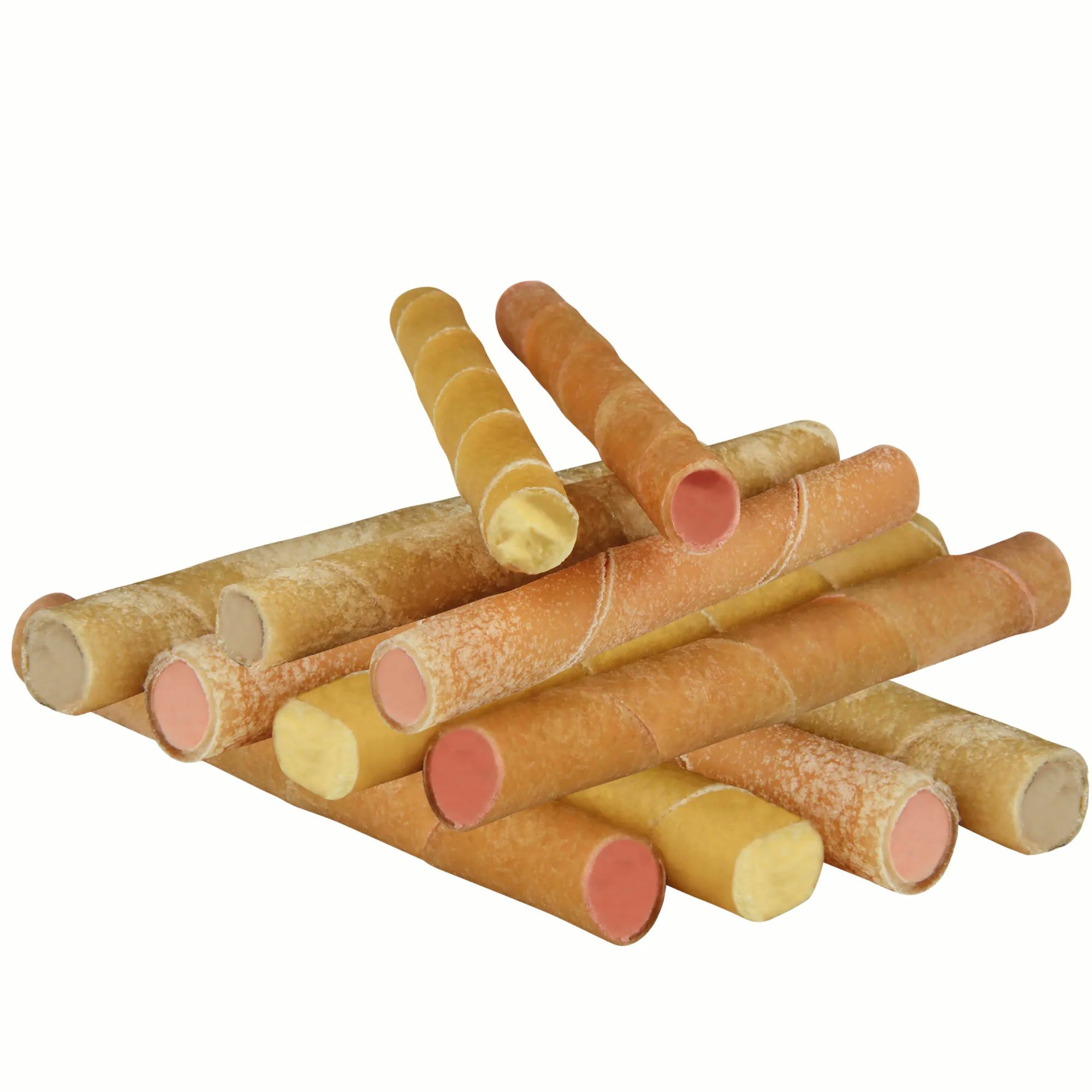 Schecker Gefüllte Kaurollen - 264 g (12 Stück) Hundeleckerli Hundesnack Joghurt, Snack für: Hunde, Knabberspaß