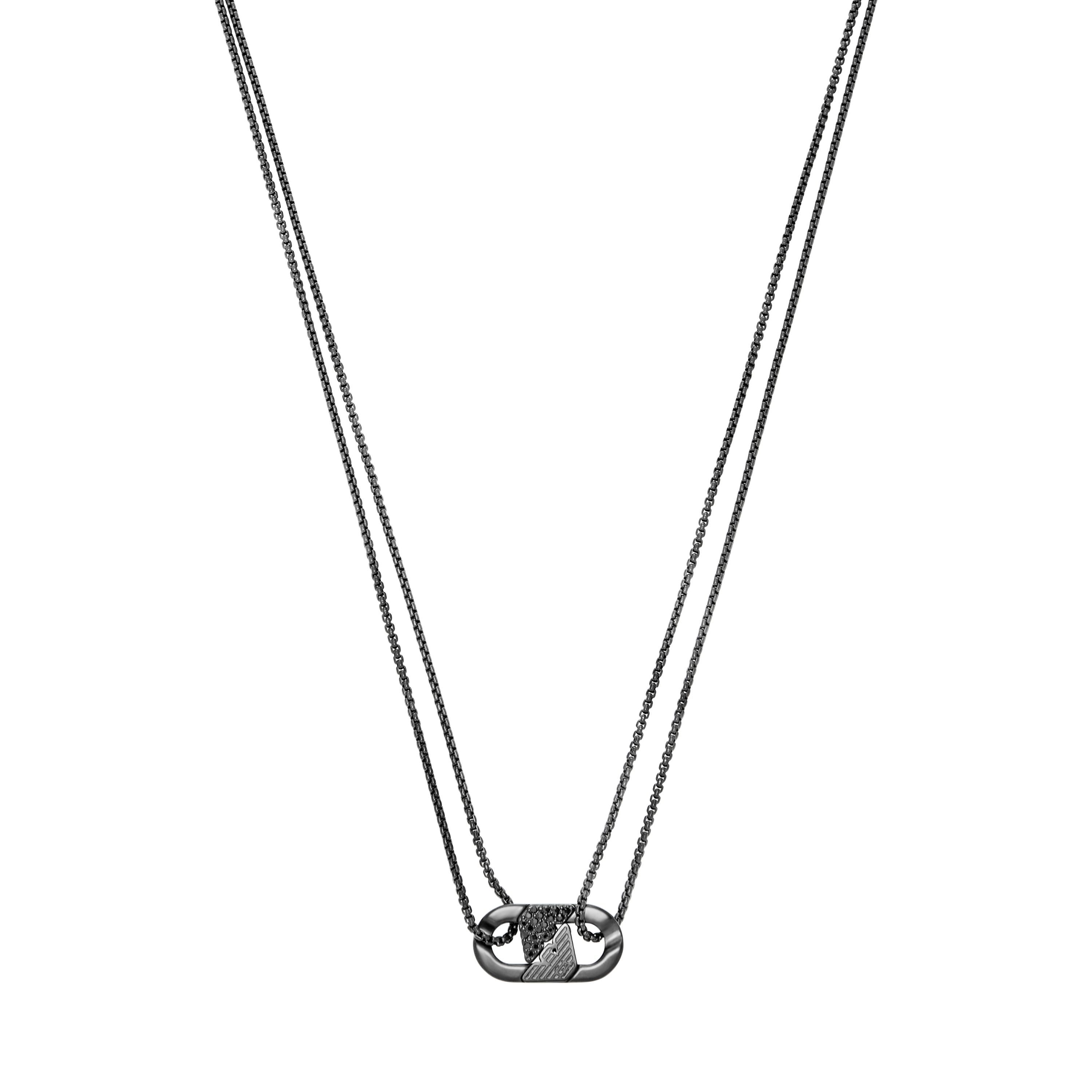 Emporio Armani Kette mit Anhänger Schmuck Geschenk Edelstahl, mit Glasstein