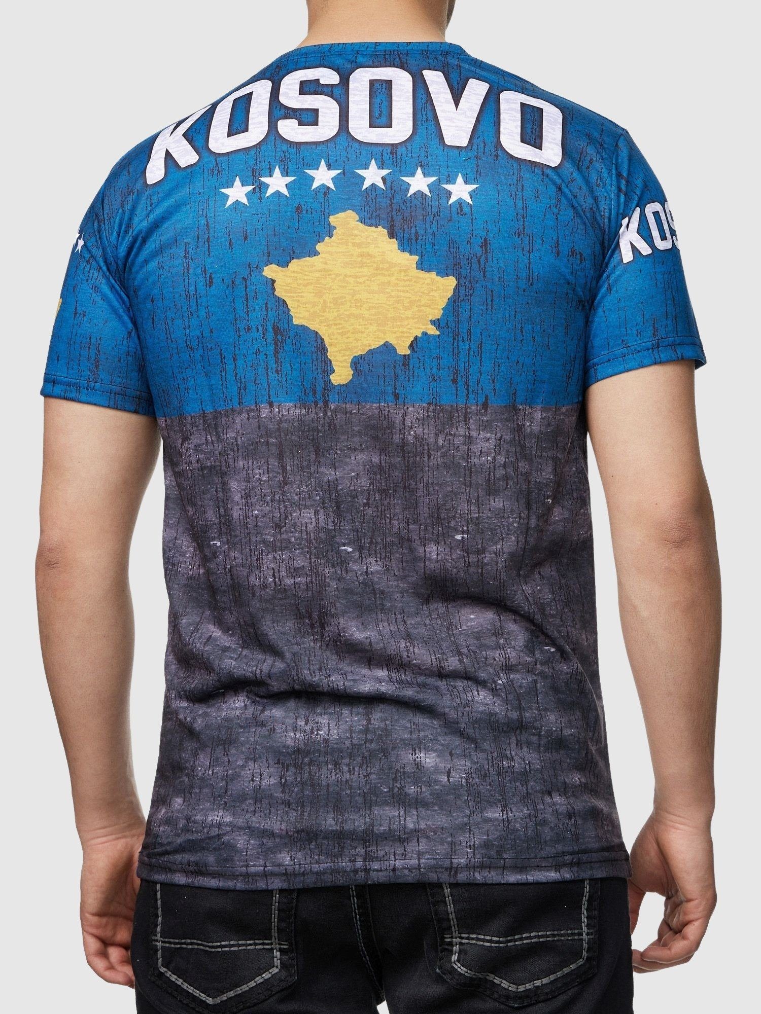 Kosovo Freizeit 1-tlg) Herren Casual Männer für Tee Kayna Fitness Kurzarmshirt Tee, Shirt Tshirt (Shirt T-Shirt Polo T John John T-Shirt Polo Poloshirt 1517 Kayna