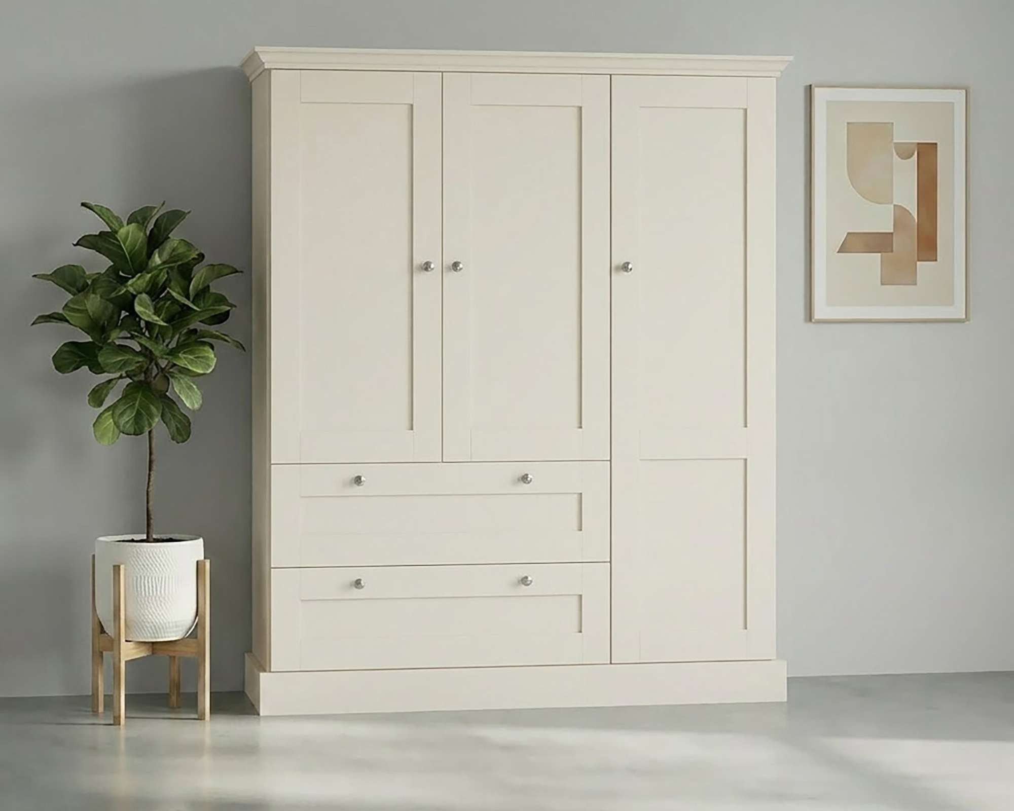 OTTO home Kleiderschrank Binz, Wäscheschrank, Mehrzweckschrank, skandinavischer Landhausstil (B/H/T ca. 122/130/35 cm) viele …